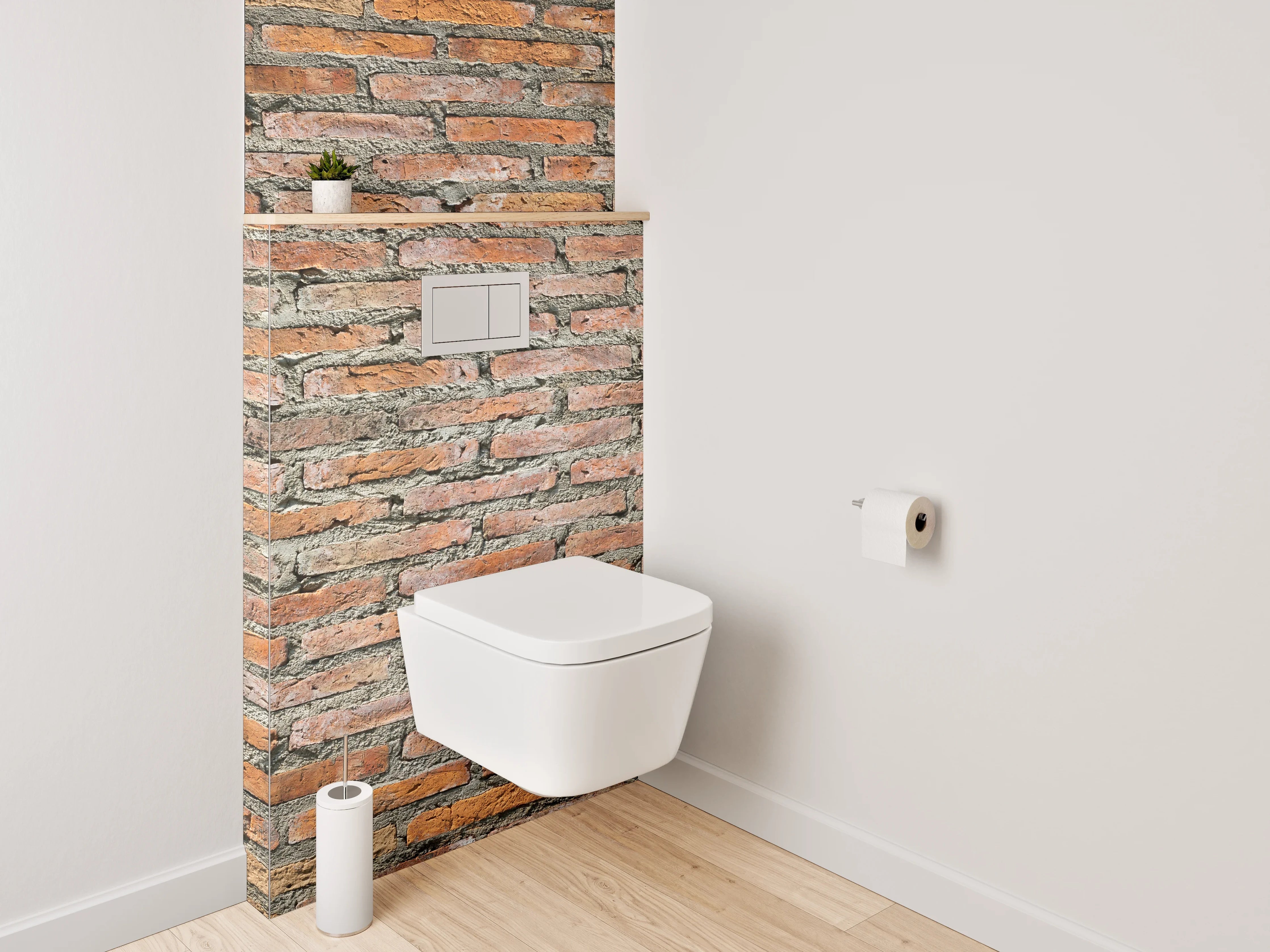 WC-Rückwand - Roter Ziegelsteinmauer