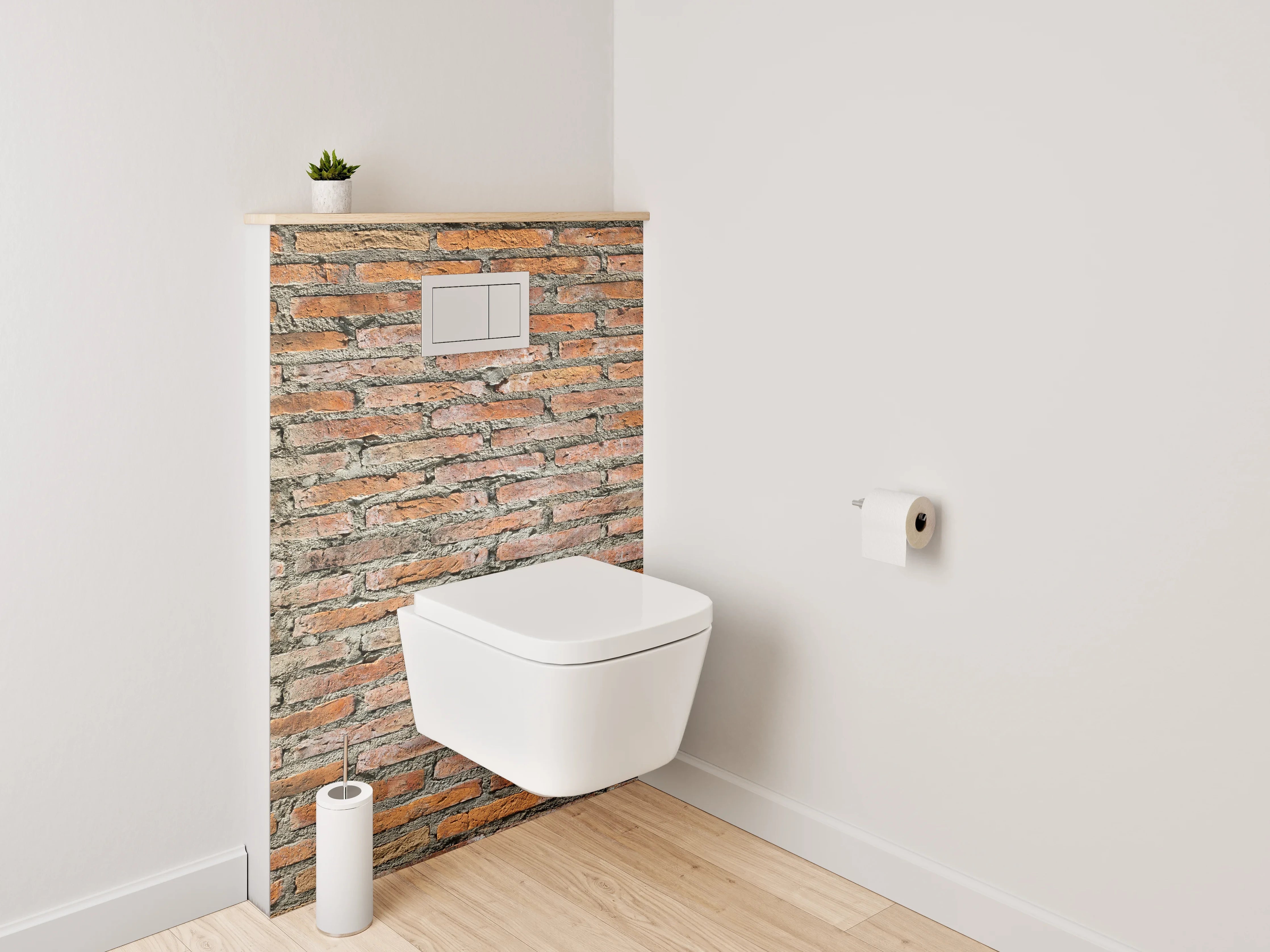 WC-Rückwand - Roter Ziegelsteinmauer