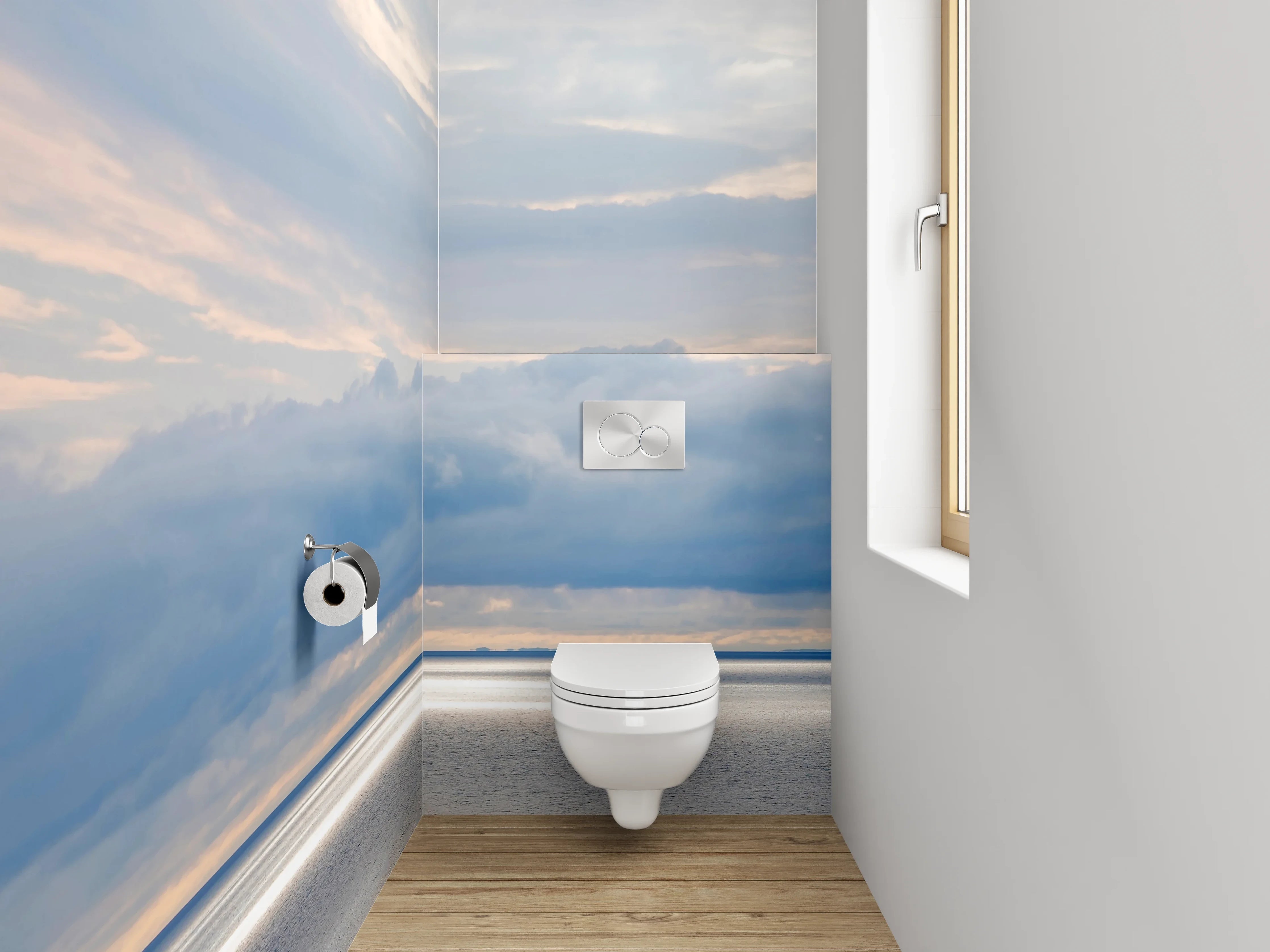 WC-Rückwand - Ruhige Meereslandschaft mit sanftem Licht