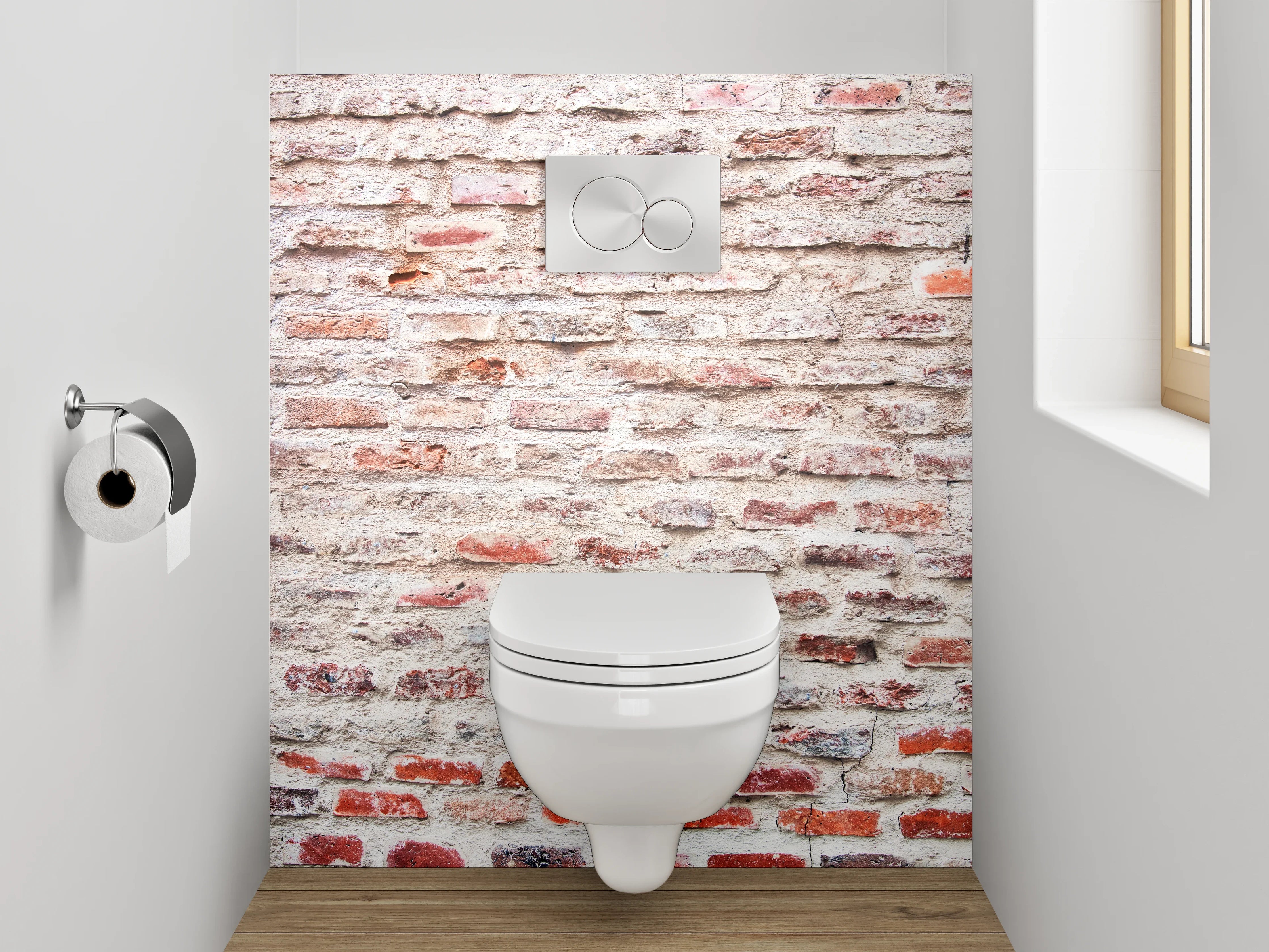 WC-Rückwand - Rustikale Backsteinwand Struktur