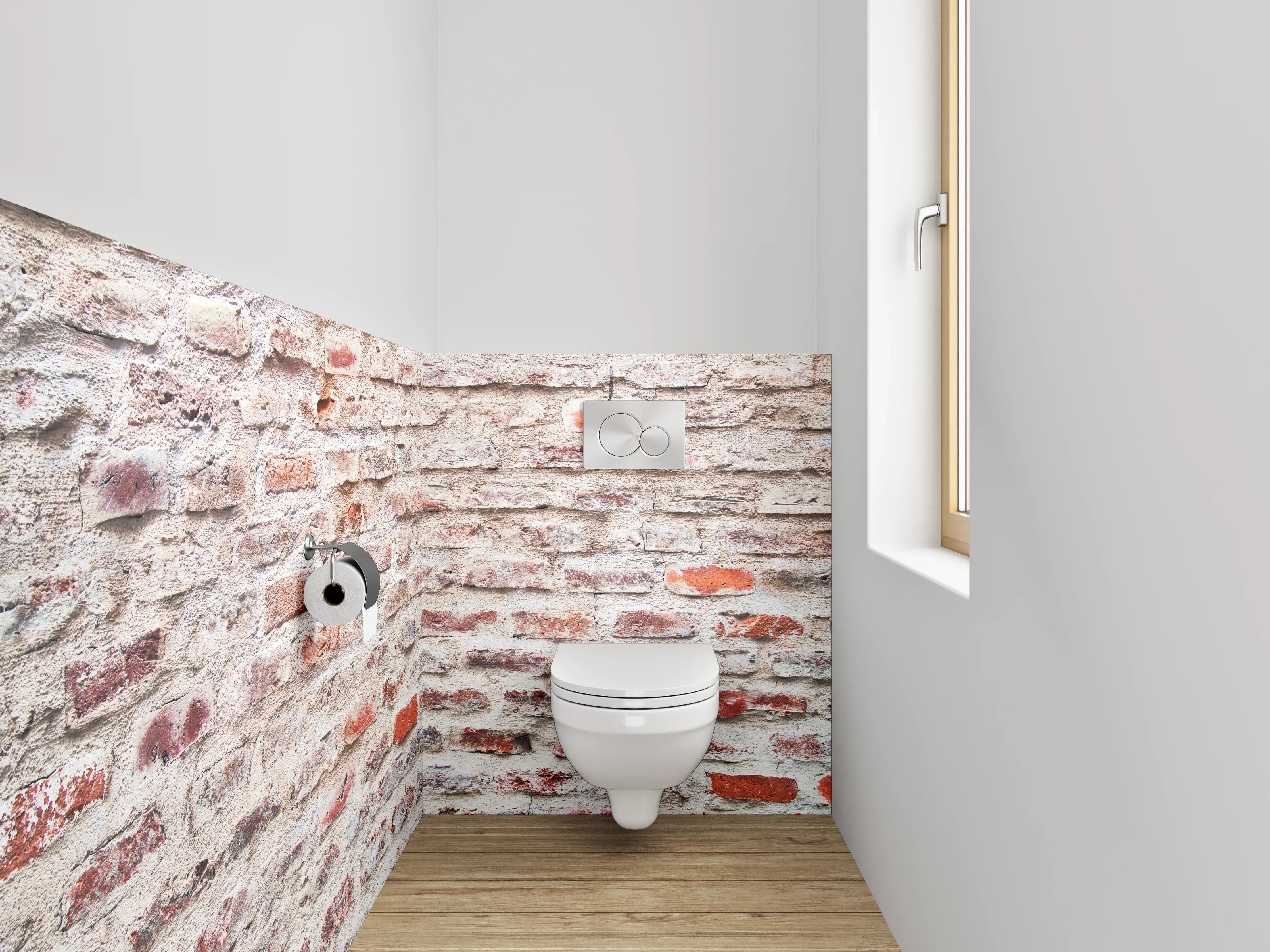 WC-Rückwand - Rustikale Backsteinwand Struktur