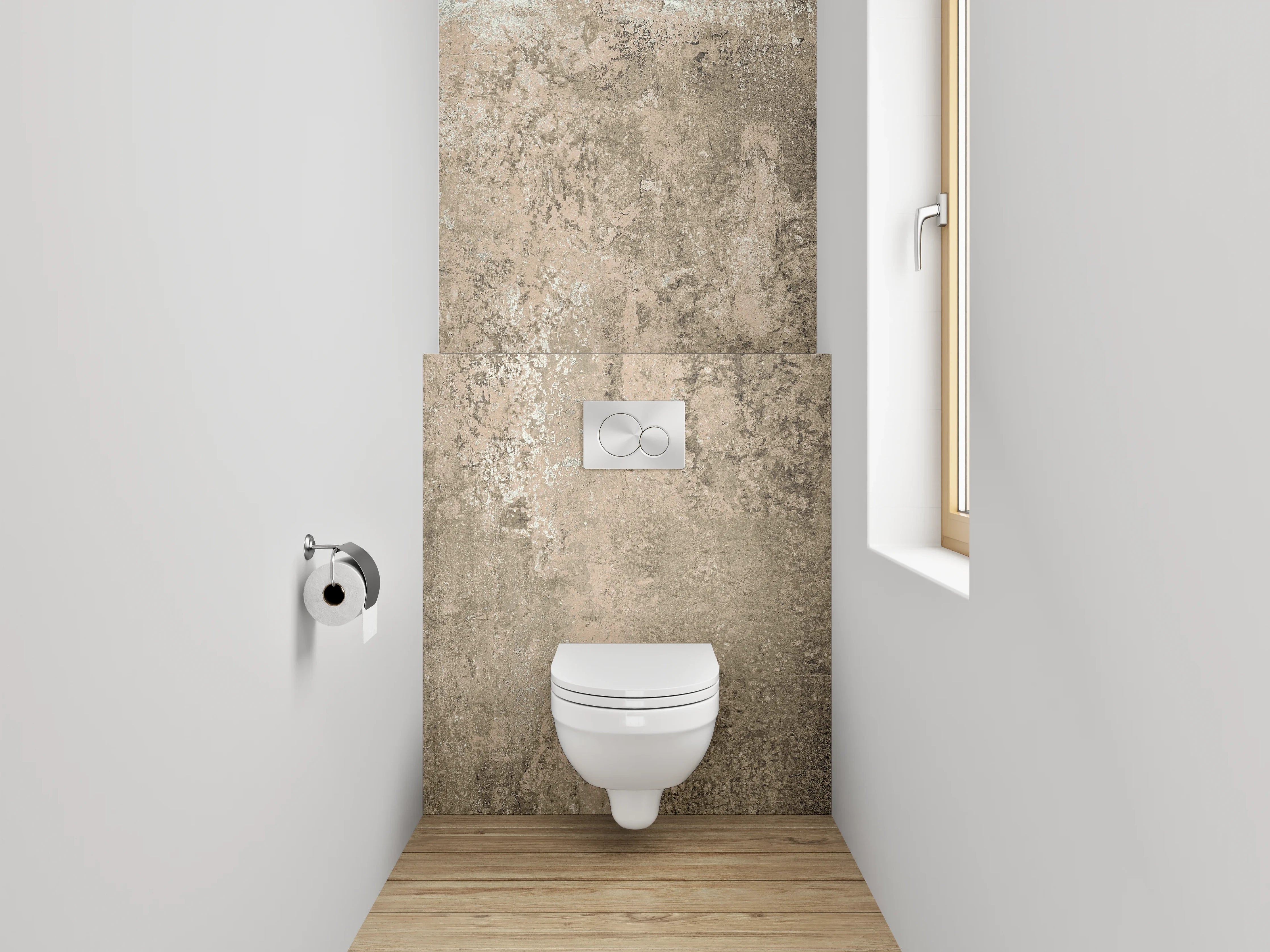 WC-Rückwand - Rustikale Betonwand mit Textur