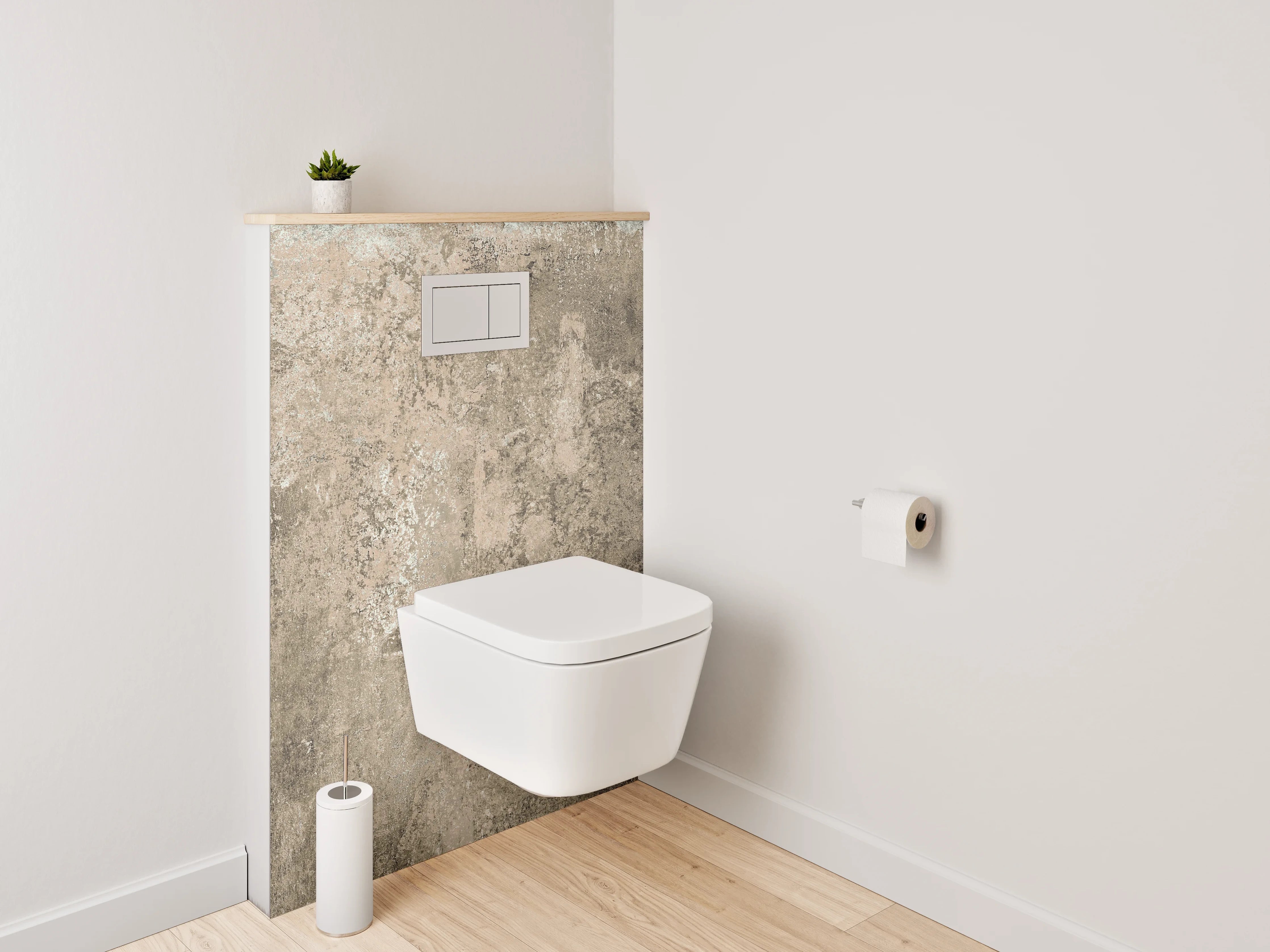 WC-Rückwand - Rustikale Betonwand mit Textur