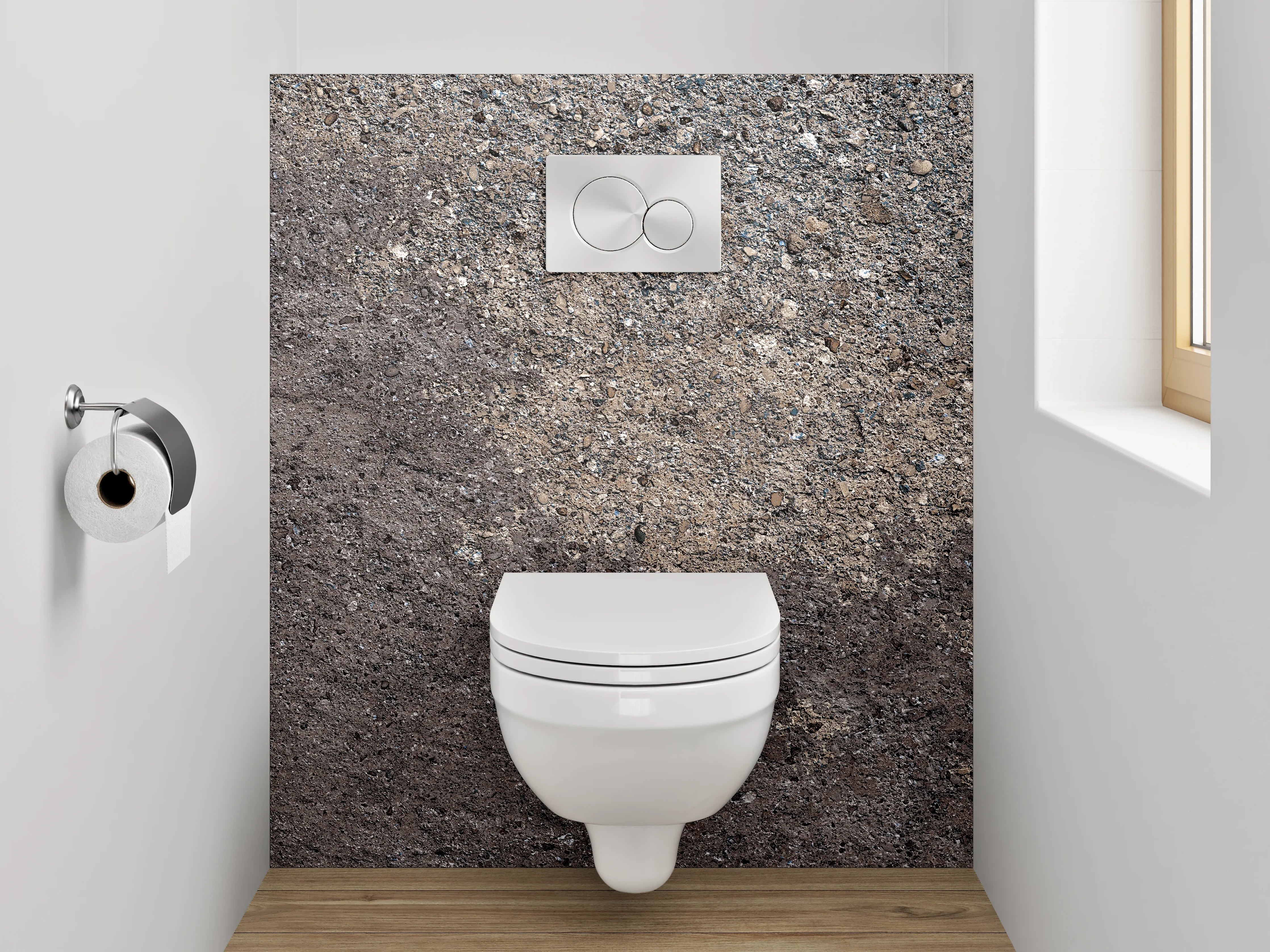 WC-Rückwand - Rustikale Bodentextur