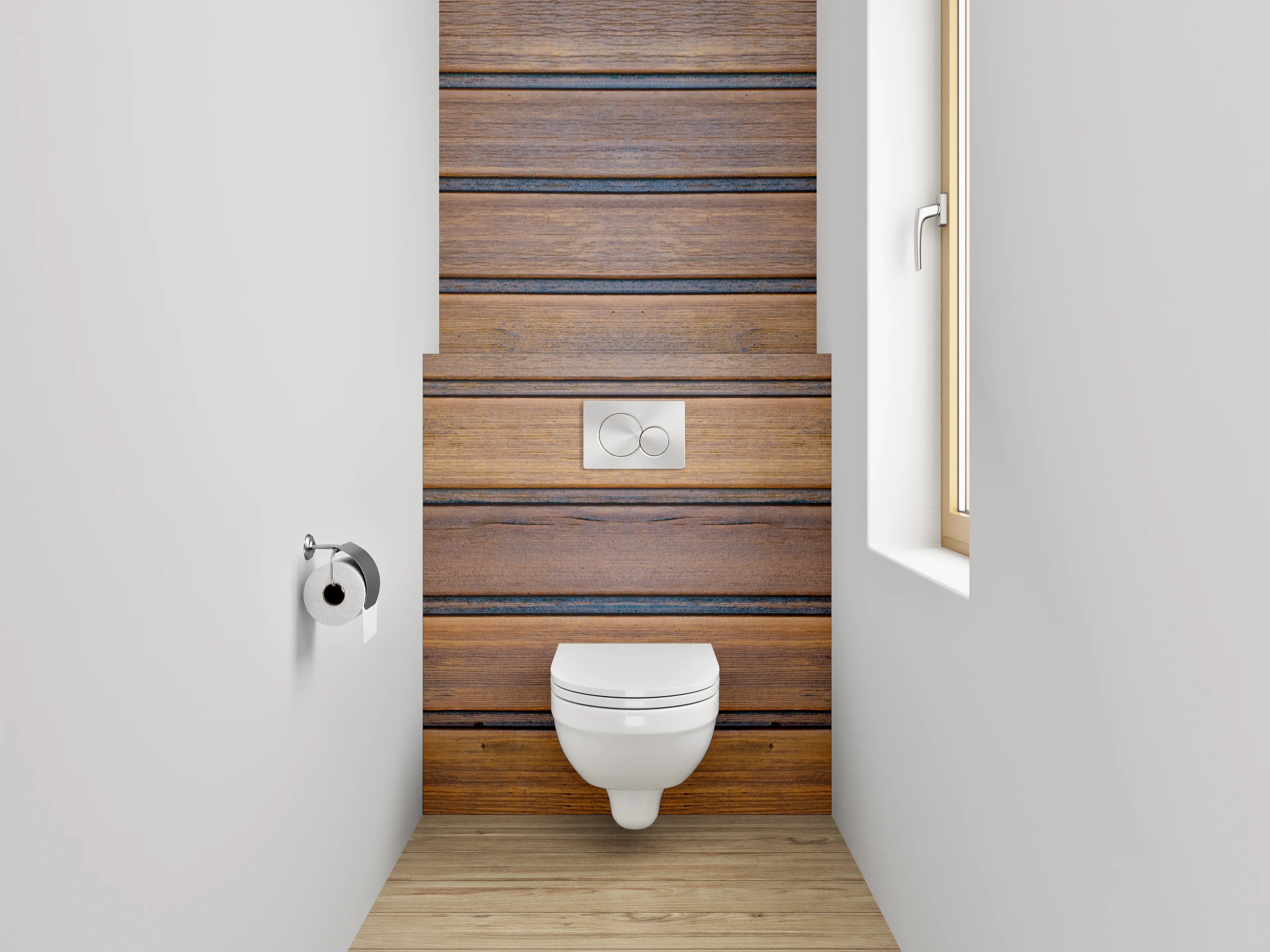 WC-Rückwand - Rustikale Holz-Paneele