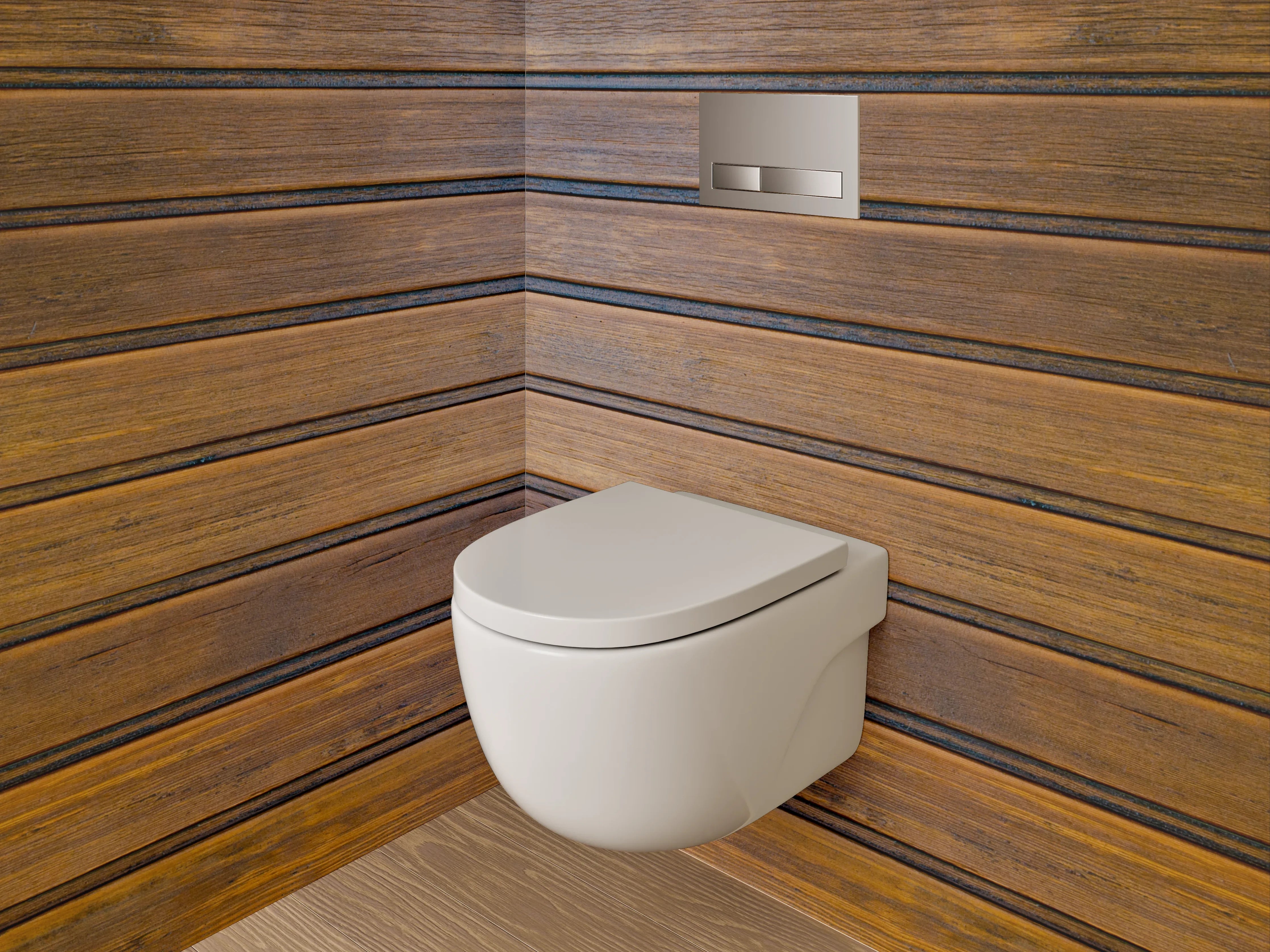 WC-Rückwand - Rustikale Holz-Paneele