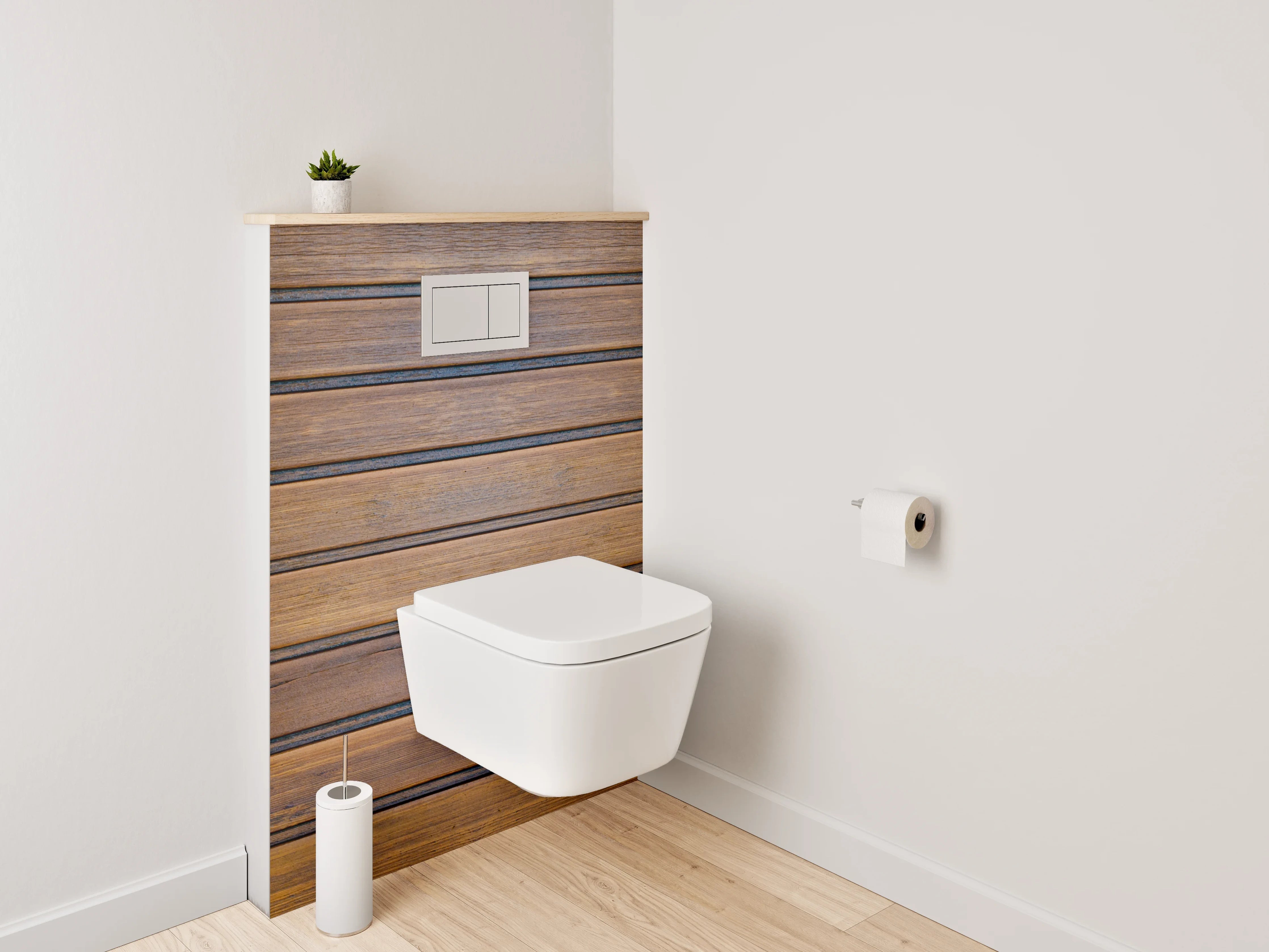 WC-Rückwand - Rustikale Holz-Paneele