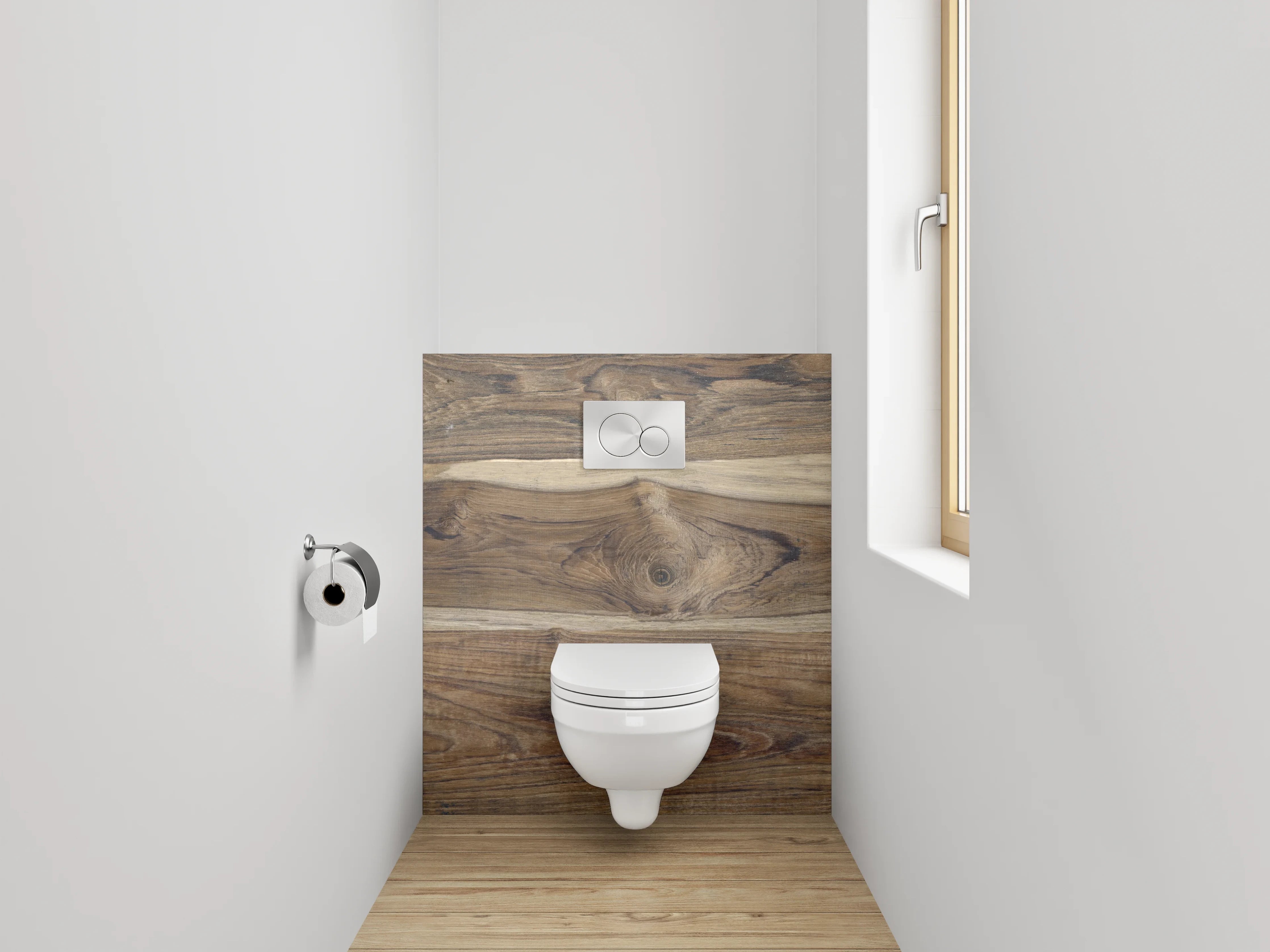 WC-Rückwand - Rustikale Holzdielen im Naturlook