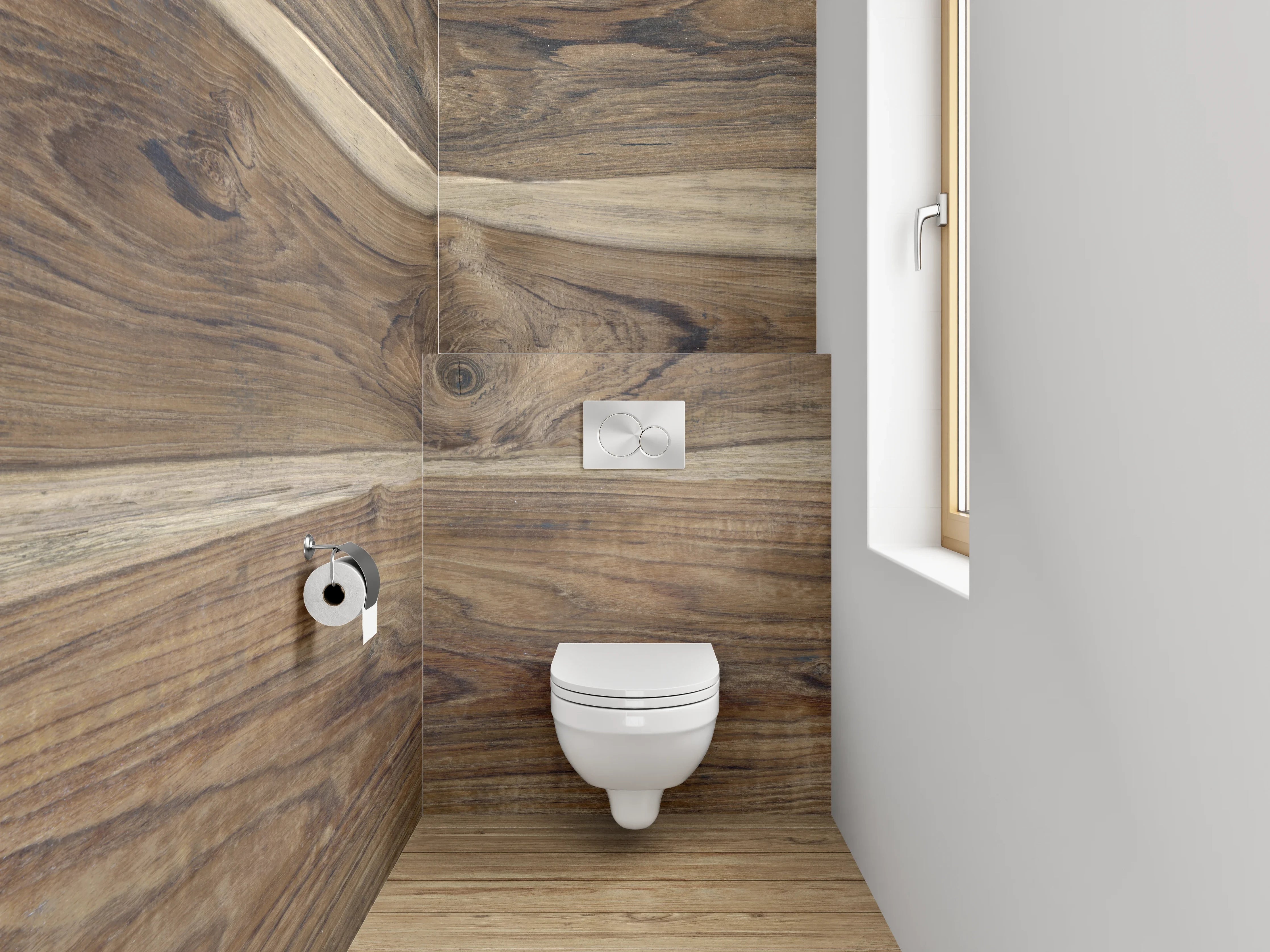 WC-Rückwand - Rustikale Holzdielen im Naturlook