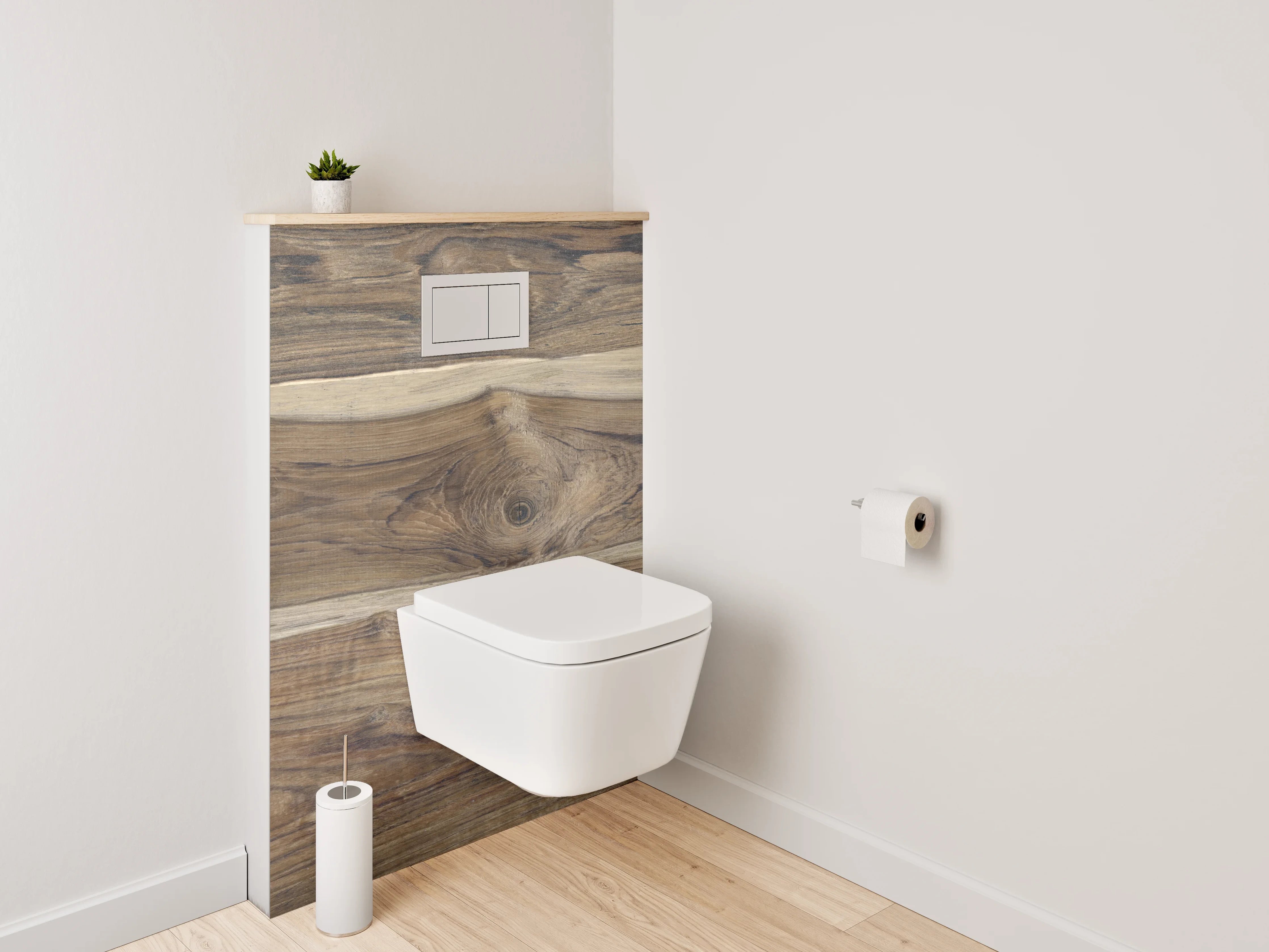 WC-Rückwand - Rustikale Holzdielen im Naturlook