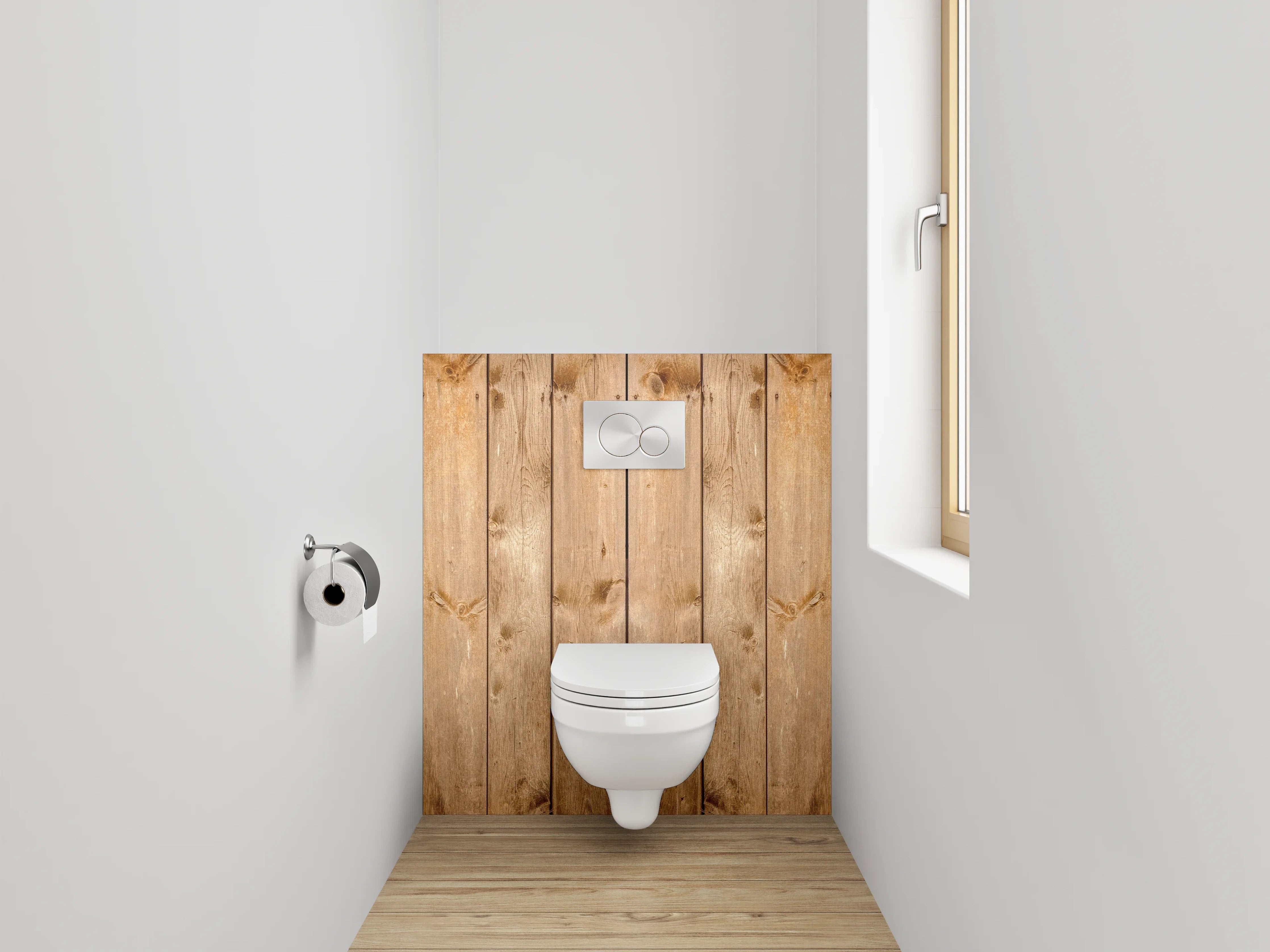 WC-Rückwand - Rustikale Holzlatten Wanddekor