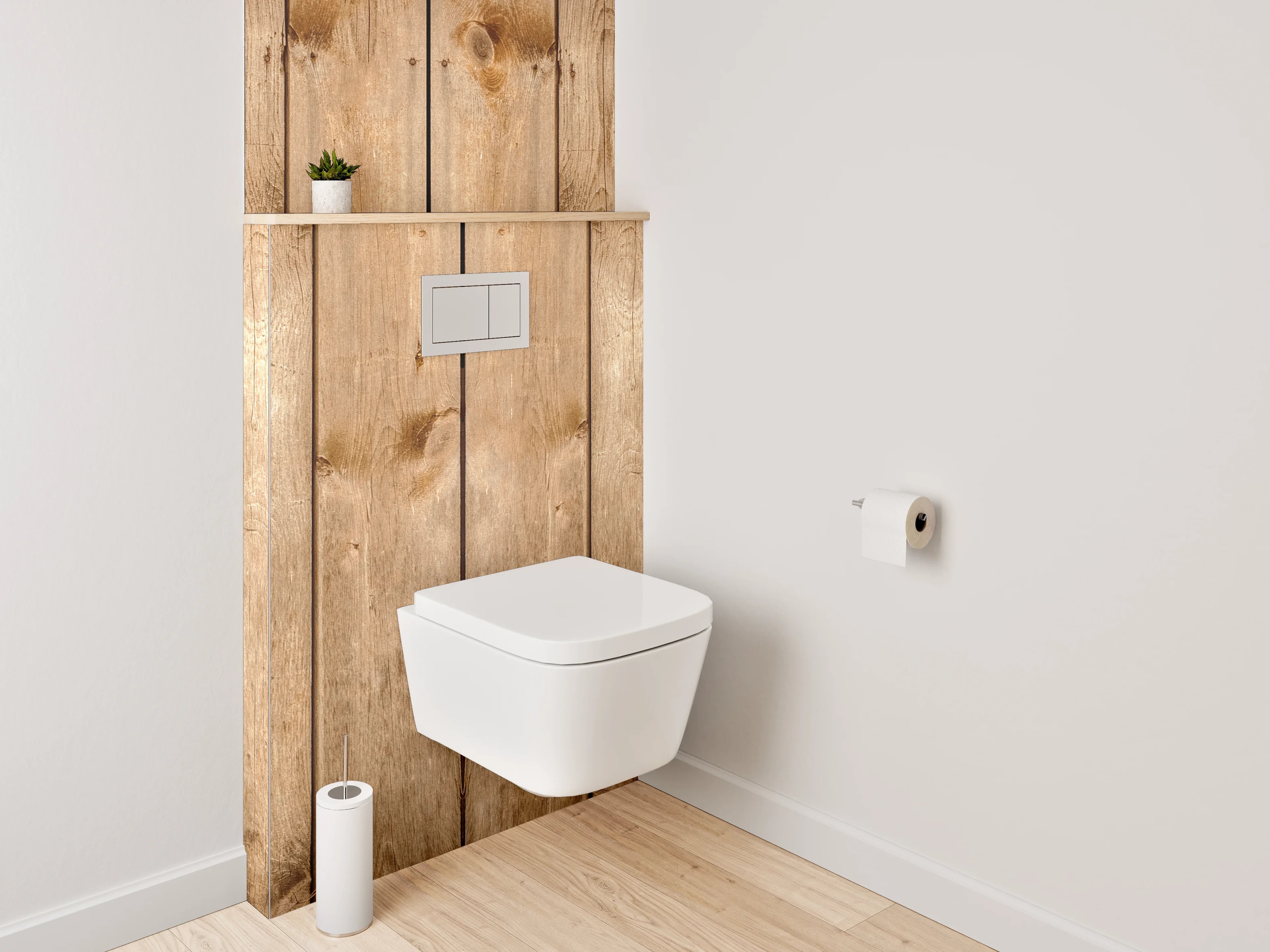 WC-Rückwand - Rustikale Holzlatten Wanddekor