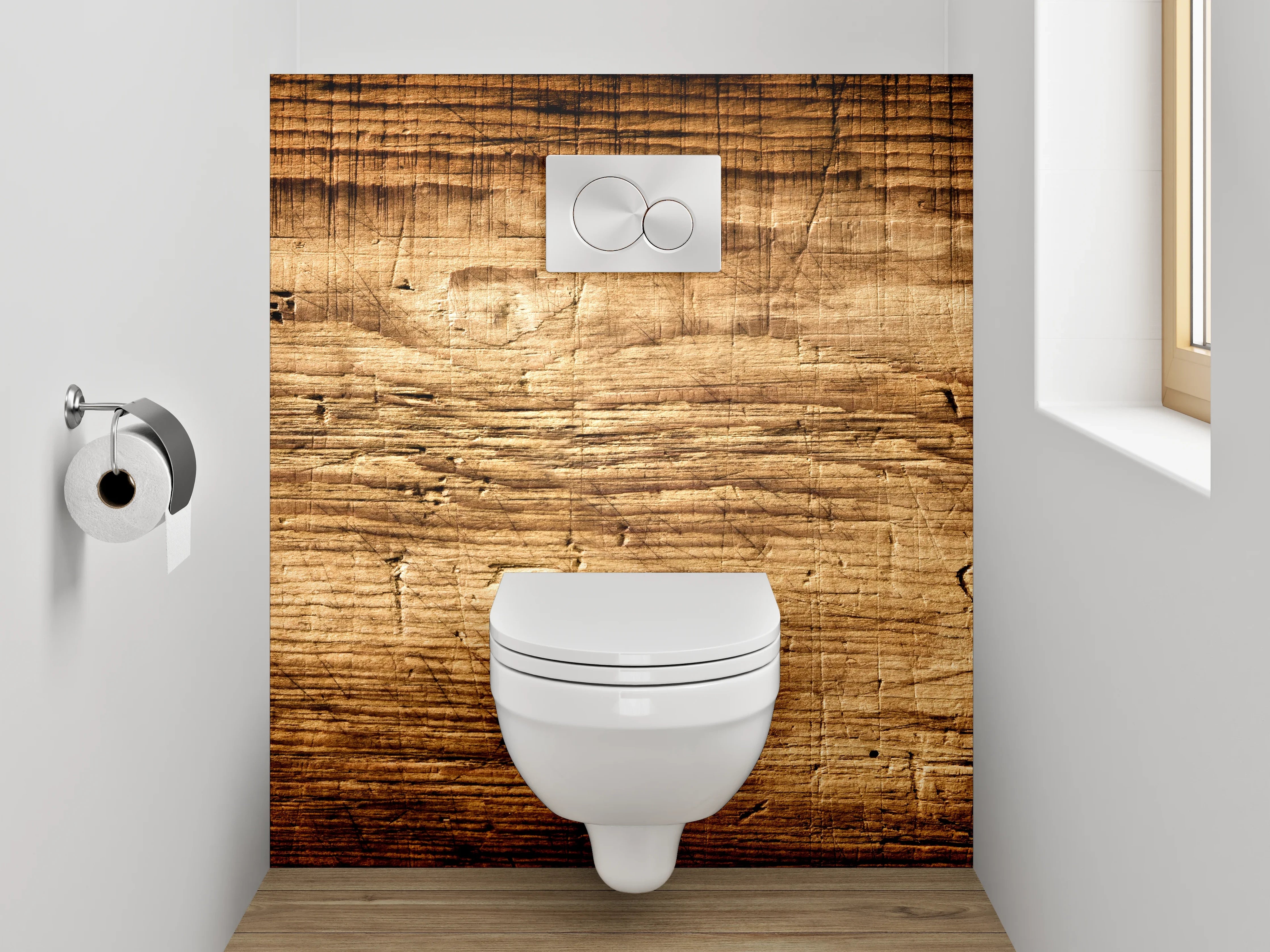 WC-Rückwand - Rustikale Holzmaserung Wanddekor