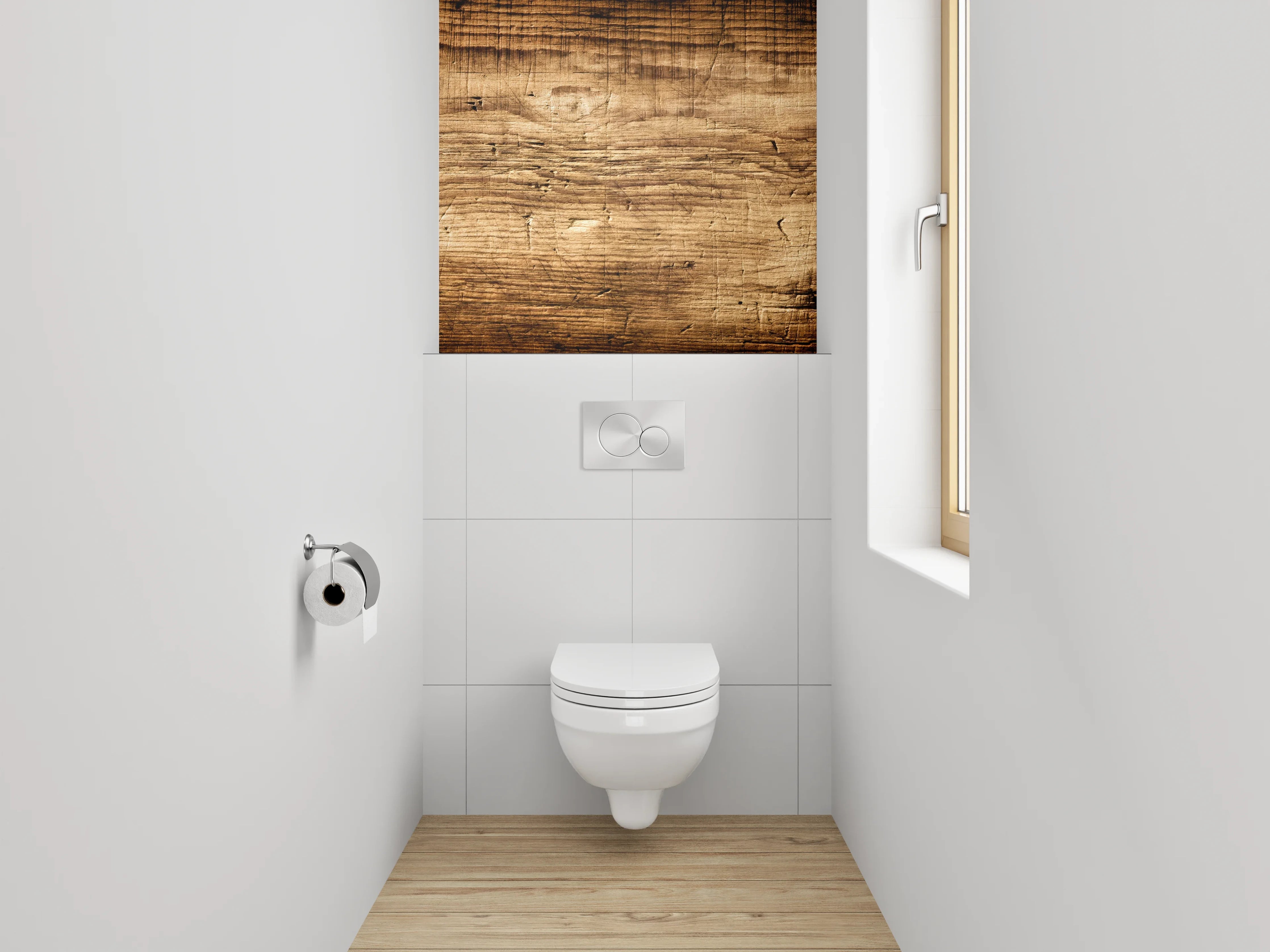 WC-Rückwand - Rustikale Holzmaserung Wanddekor