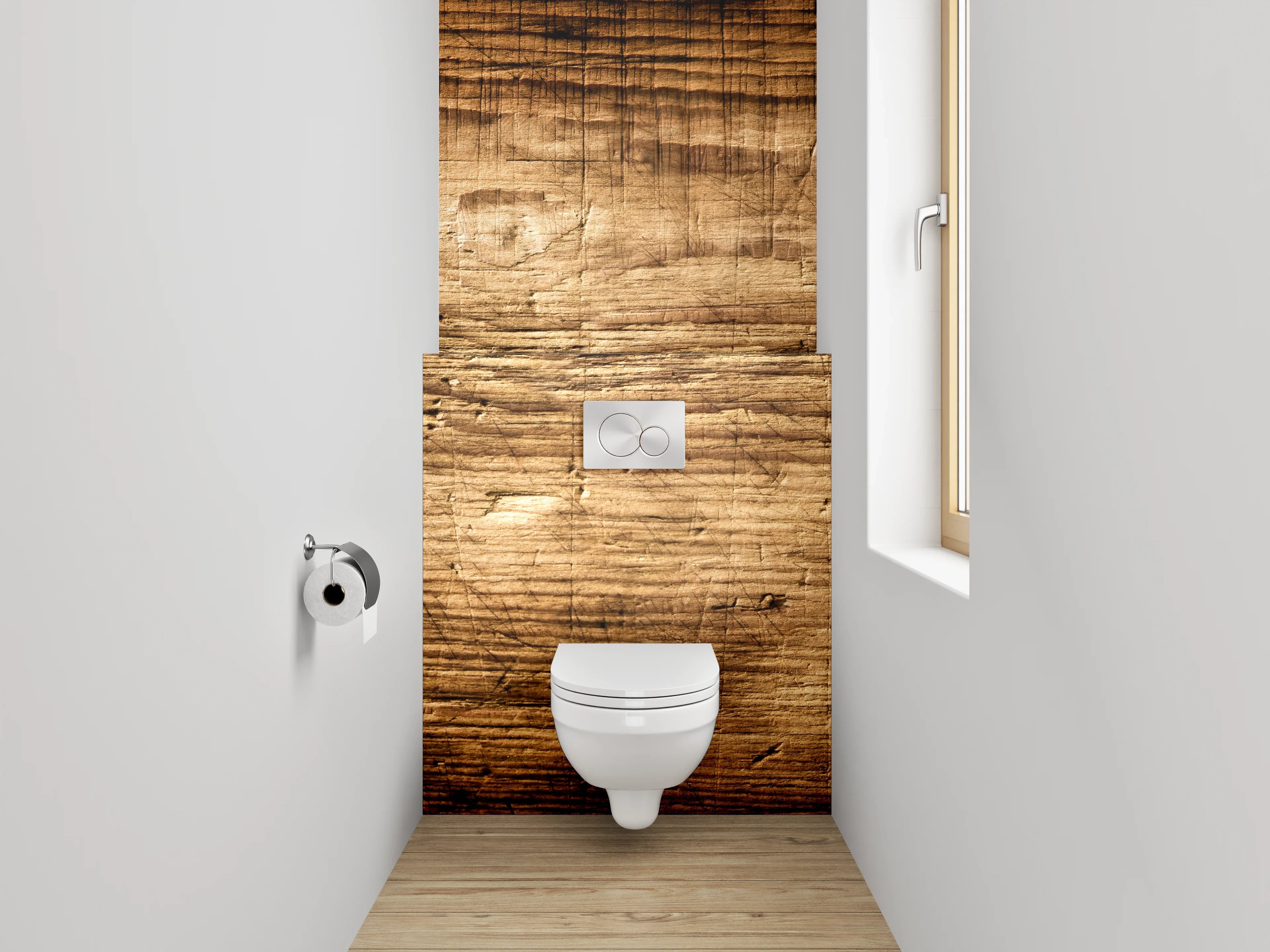 WC-Rückwand - Rustikale Holzmaserung Wanddekor