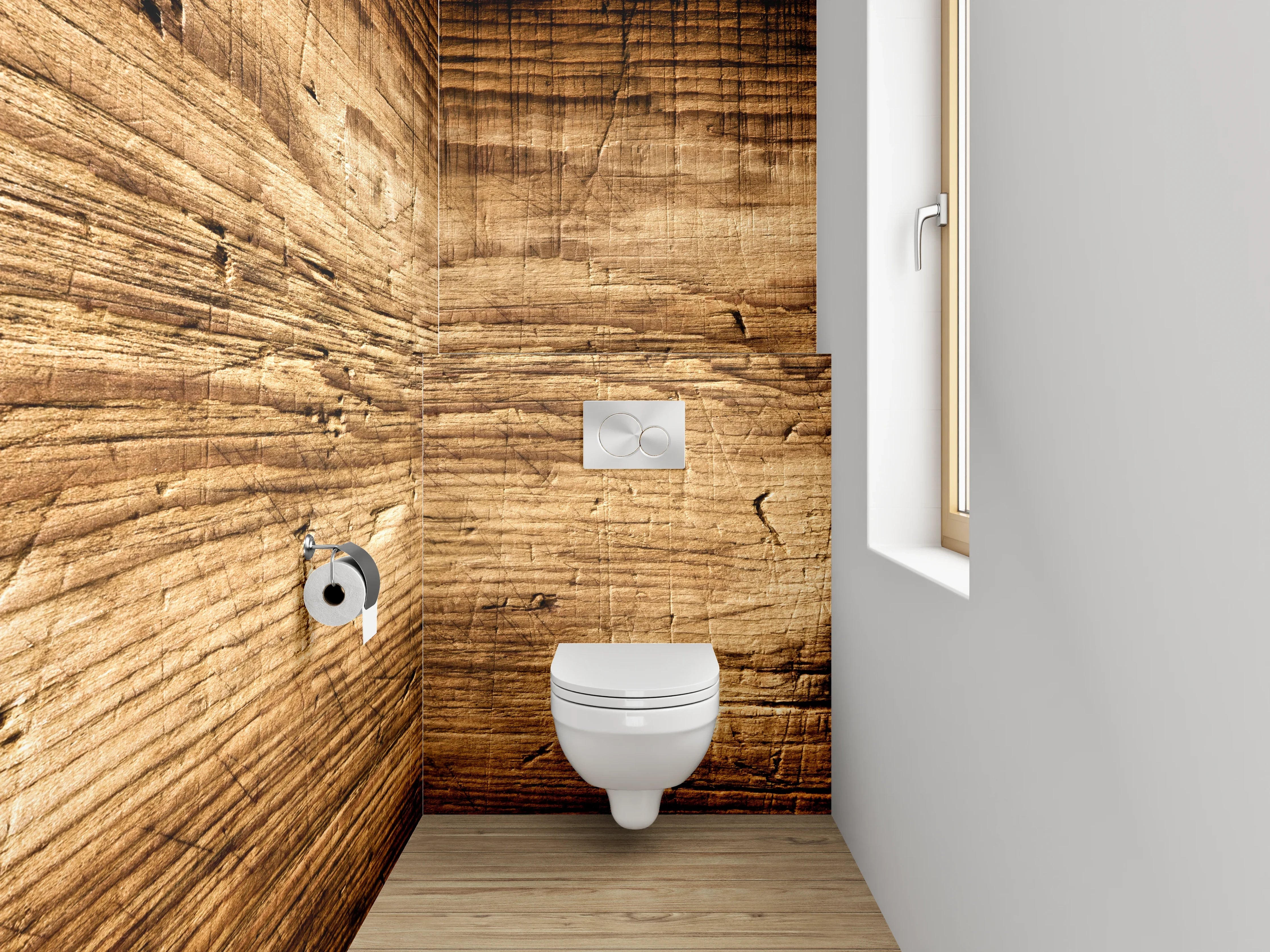 WC-Rückwand - Rustikale Holzmaserung Wanddekor