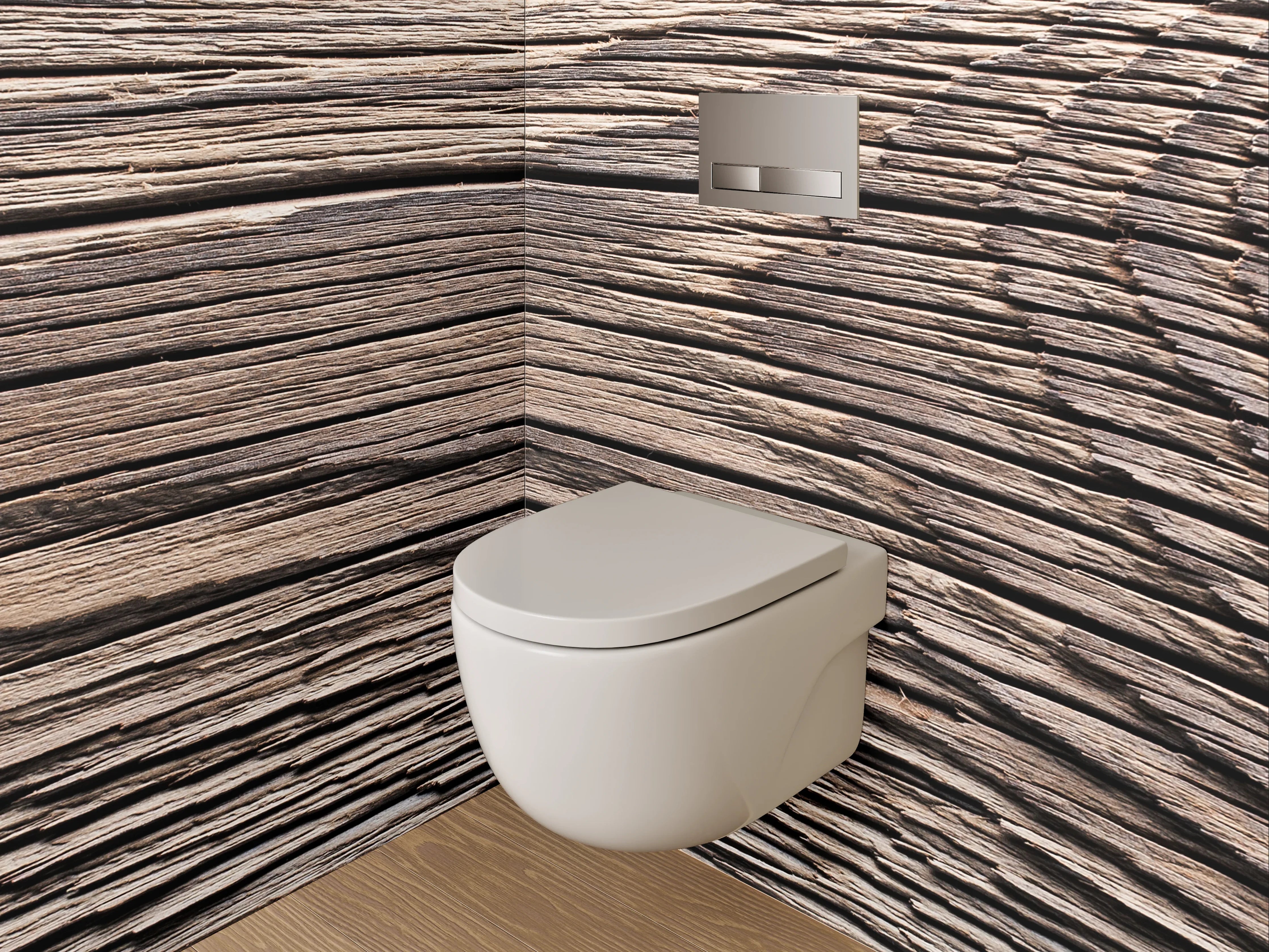 WC-Rückwand - Rustikale Holzmaserung in Nahaufnahme