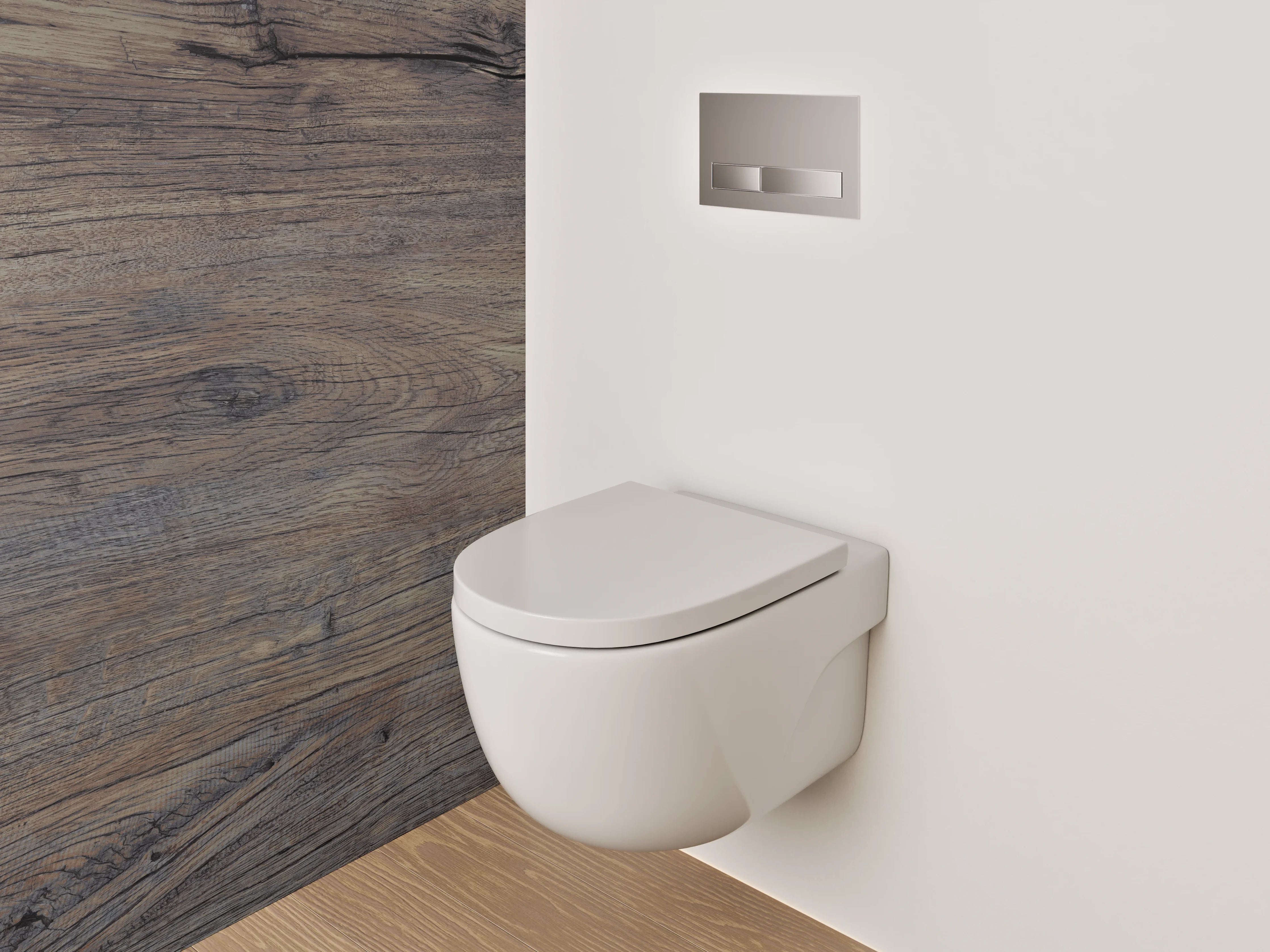WC-Rückwand - Rustikale Holzoptik Braun Grau