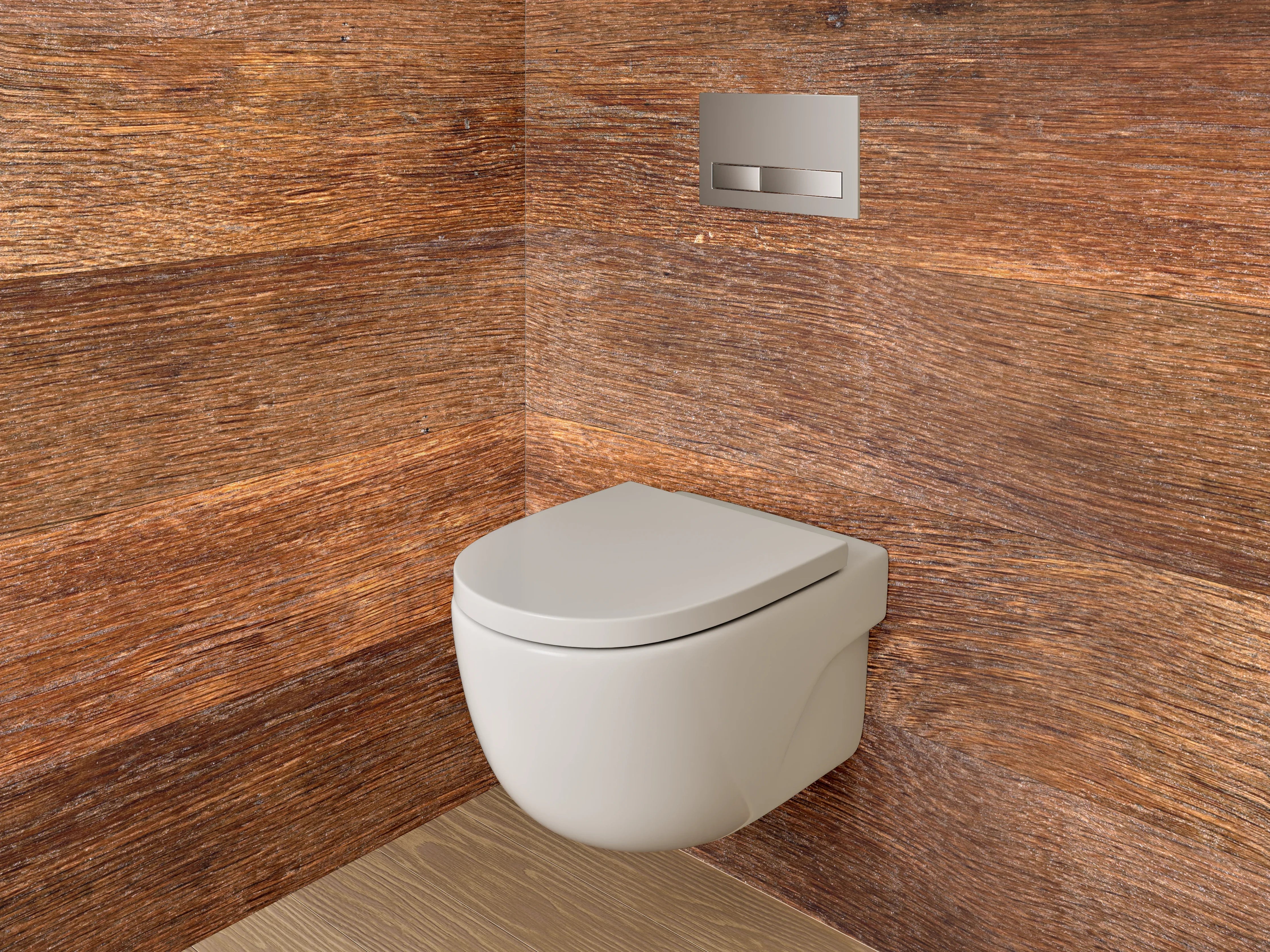 WC-Rückwand - Rustikale Holzoptik Braun Wandpaneel