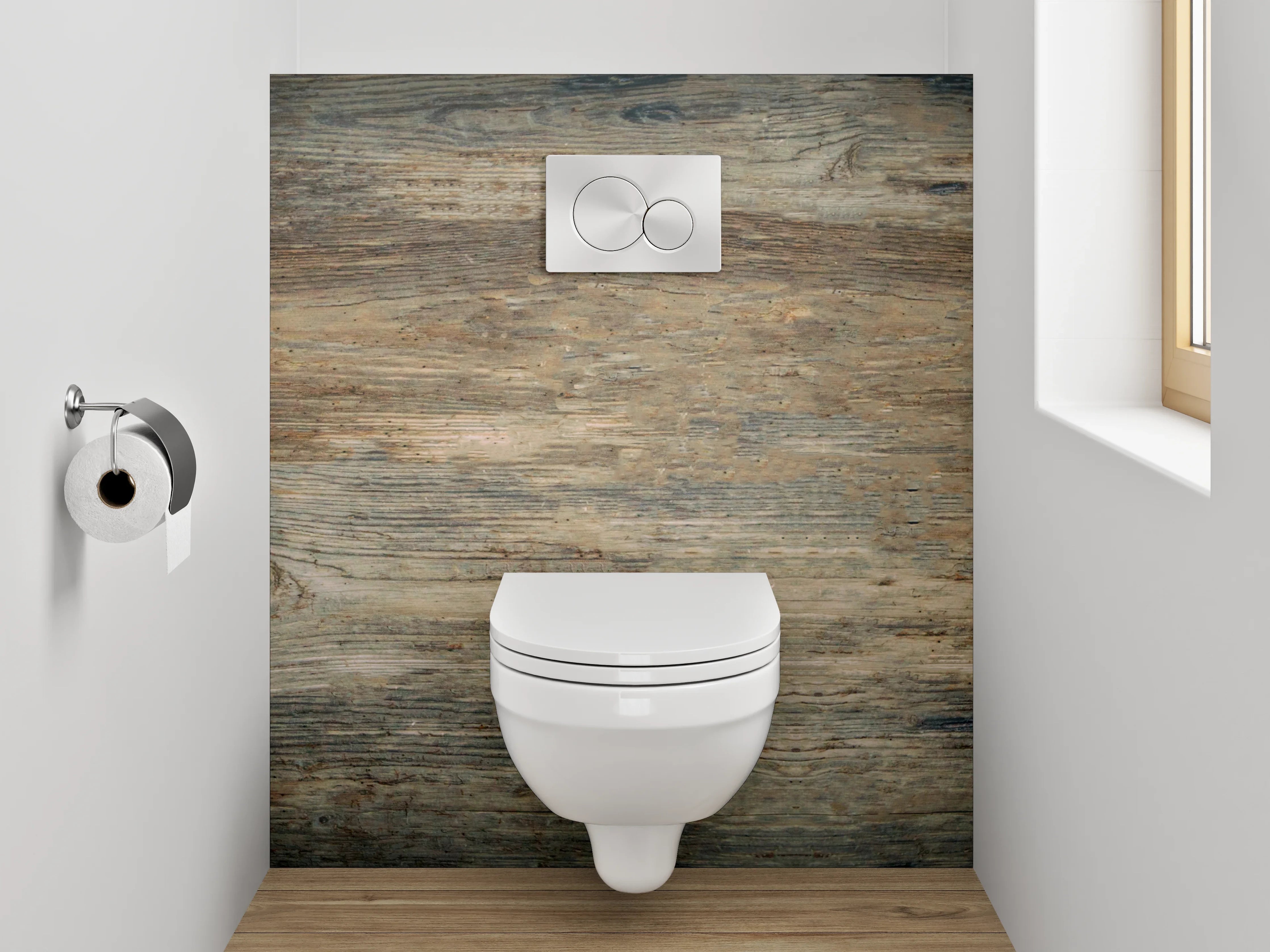 WC-Rückwand - Rustikale Holzoptik Vintagebraun