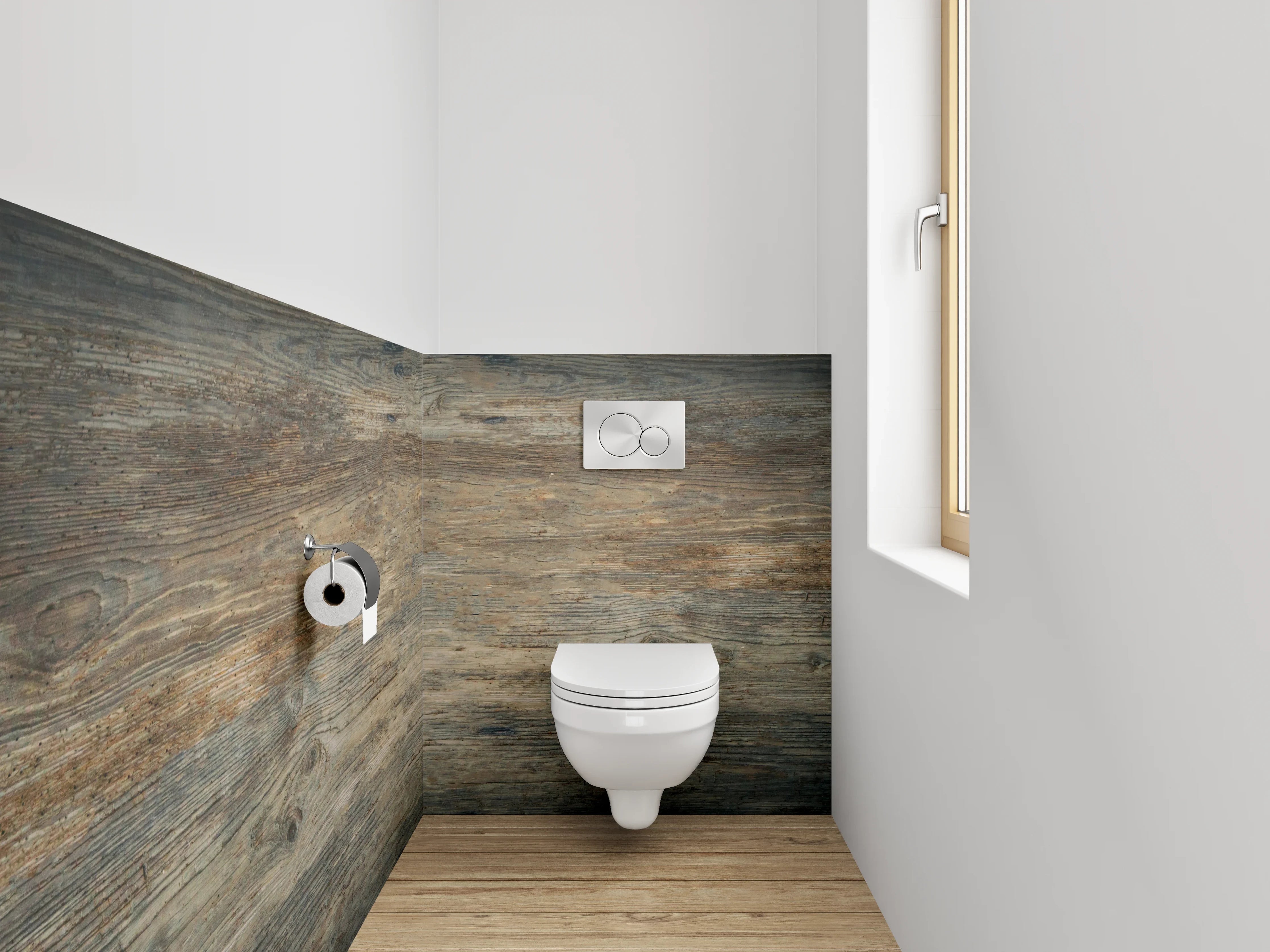 WC-Rückwand - Rustikale Holzoptik Vintagebraun