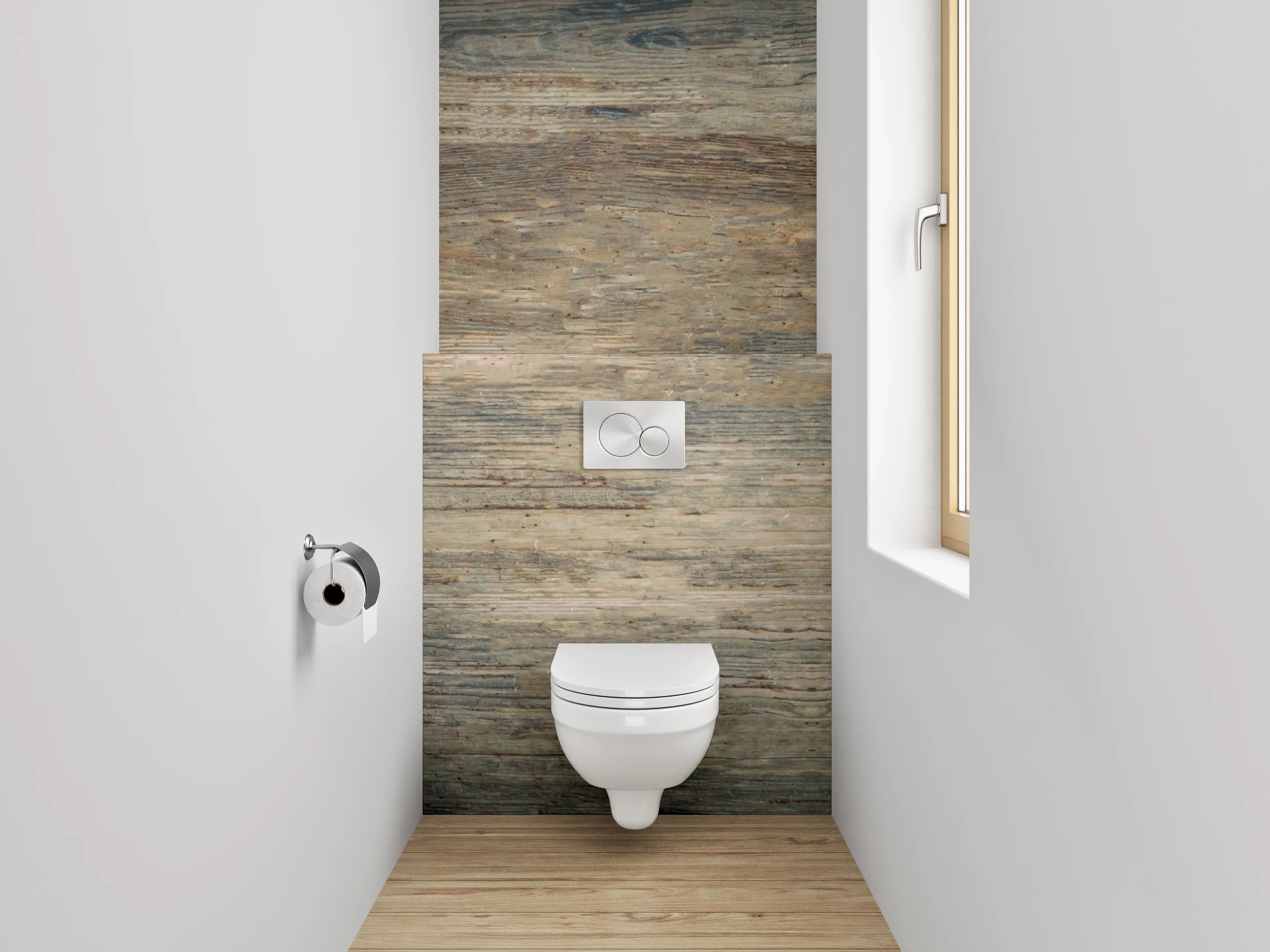 WC-Rückwand - Rustikale Holzoptik Vintagebraun