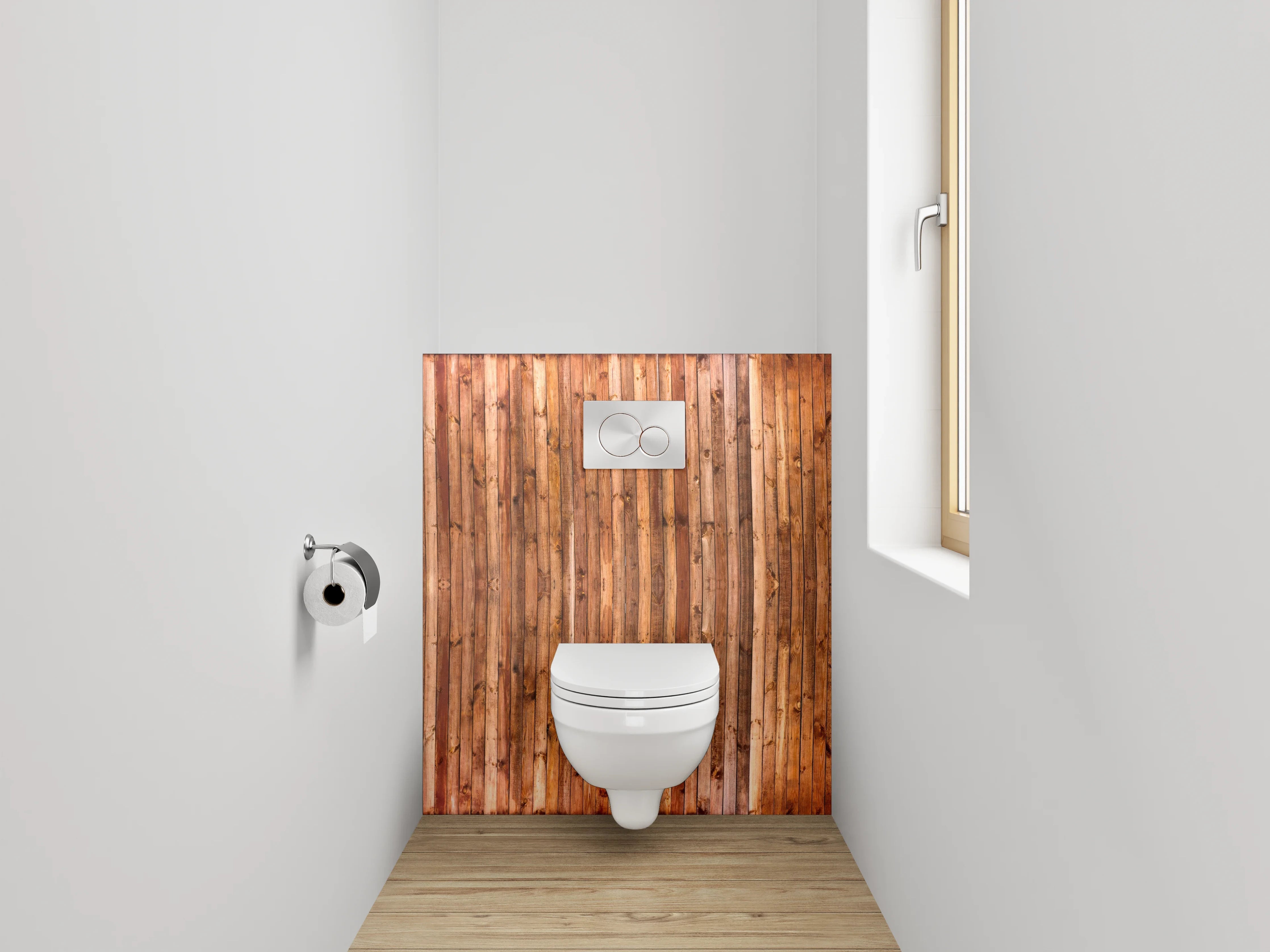 WC-Rückwand - Rustikale Holzoptik Wandpaneel