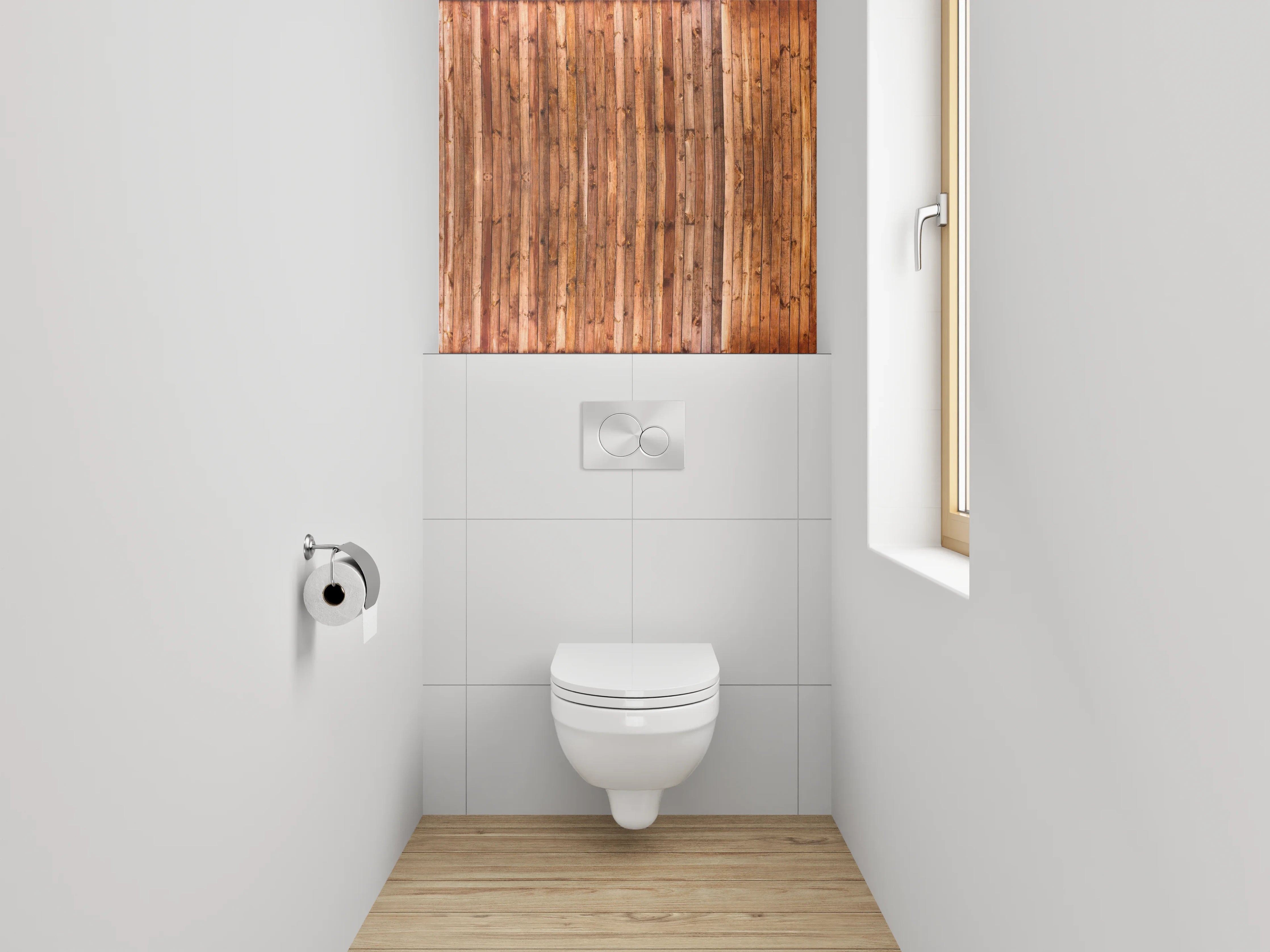 WC-Rückwand - Rustikale Holzoptik Wandpaneel