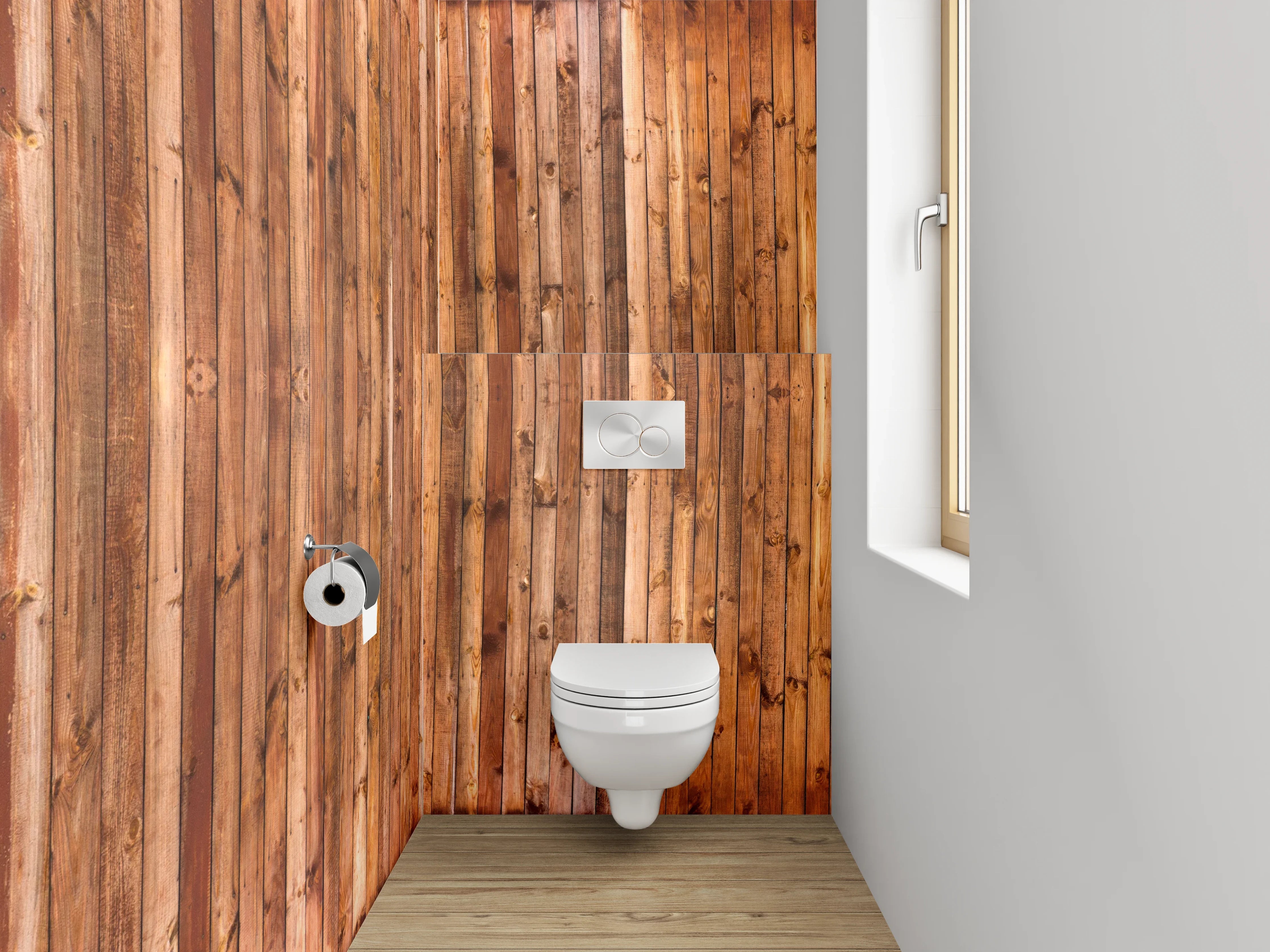 WC-Rückwand - Rustikale Holzoptik Wandpaneel