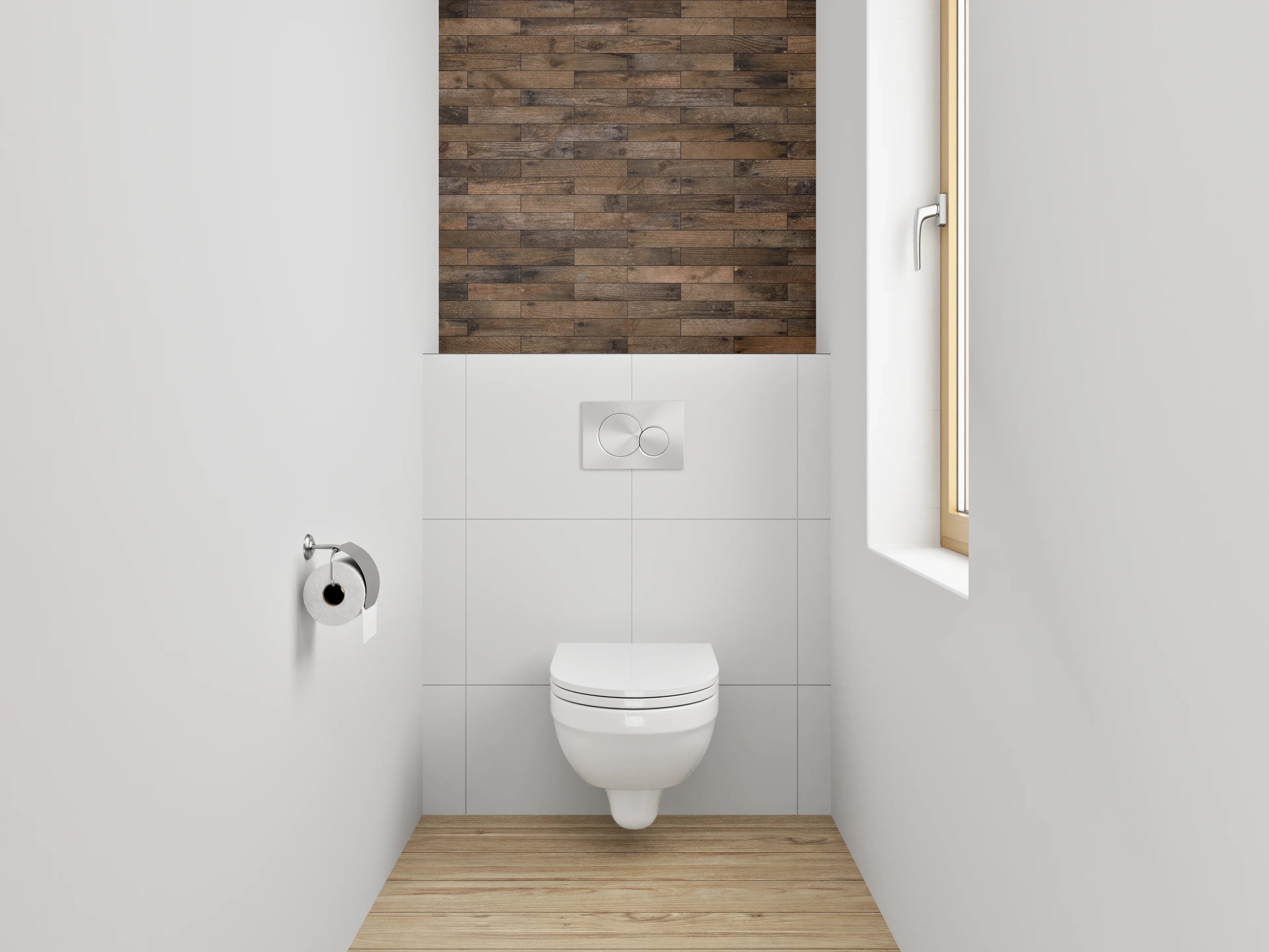 WC-Rückwand - Rustikale Holzoptik Wandverkleidung