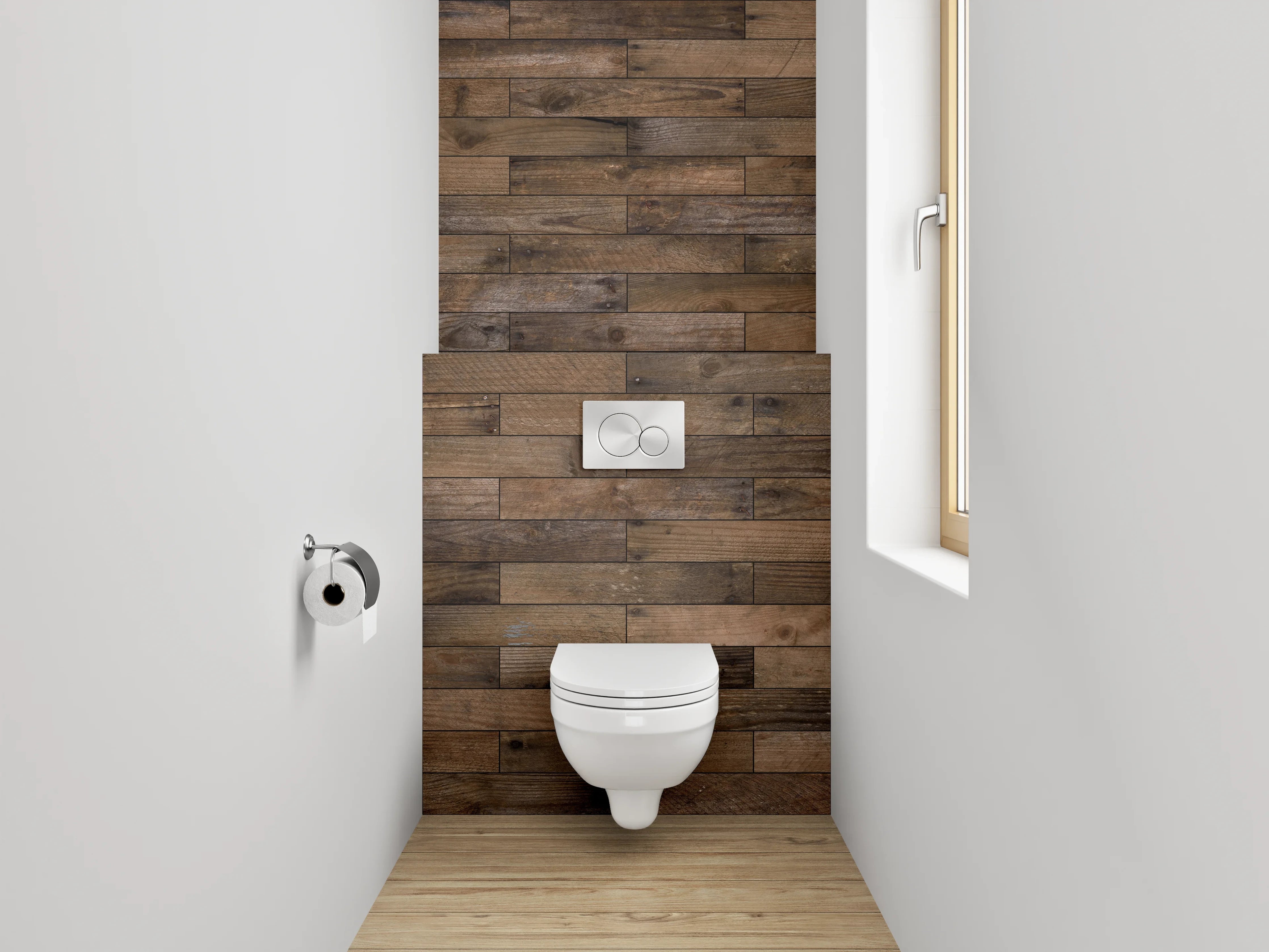 WC-Rückwand - Rustikale Holzoptik Wandverkleidung
