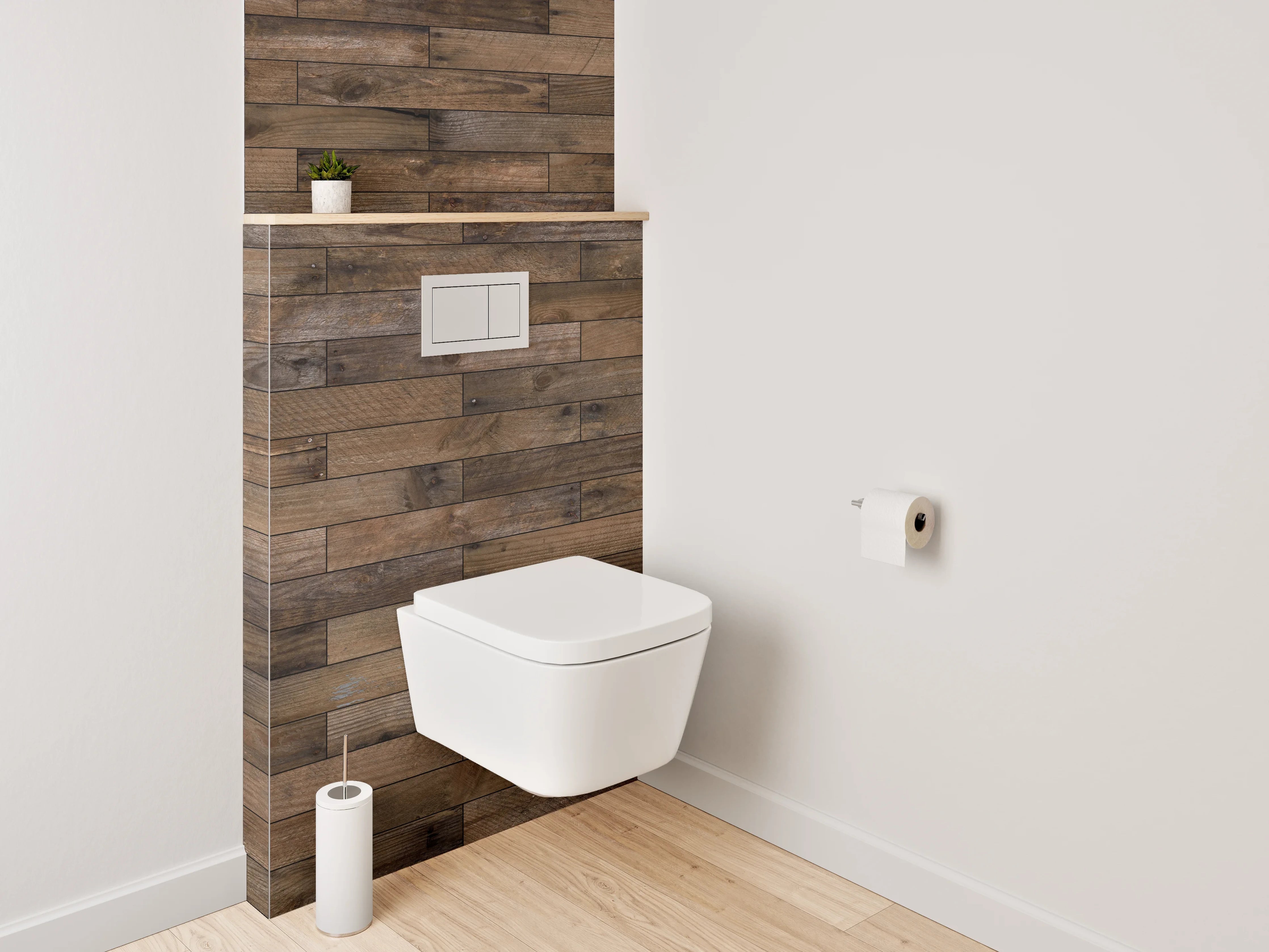 WC-Rückwand - Rustikale Holzoptik Wandverkleidung