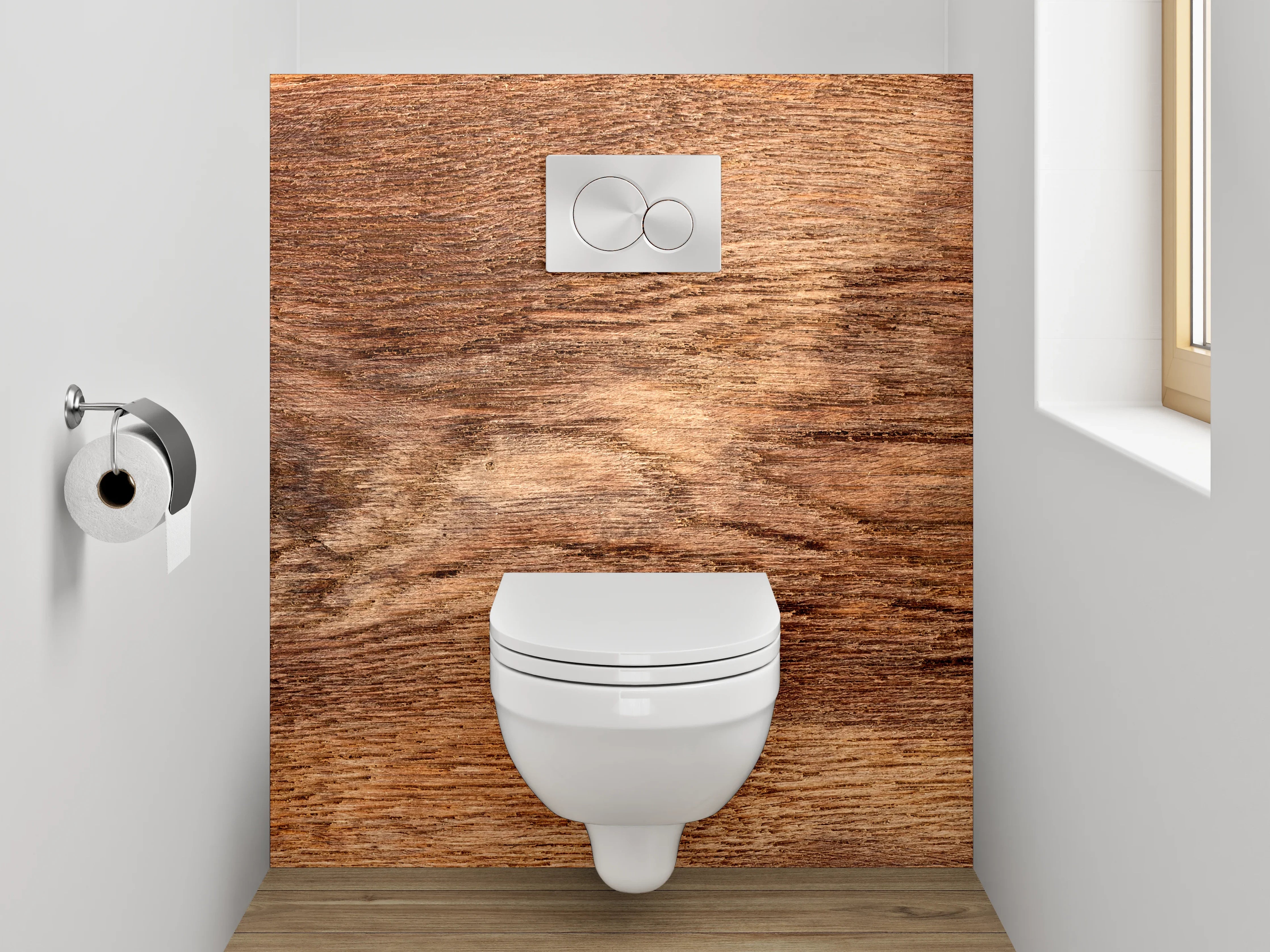 WC-Rückwand - Rustikale Holzoptik – Natur Braun