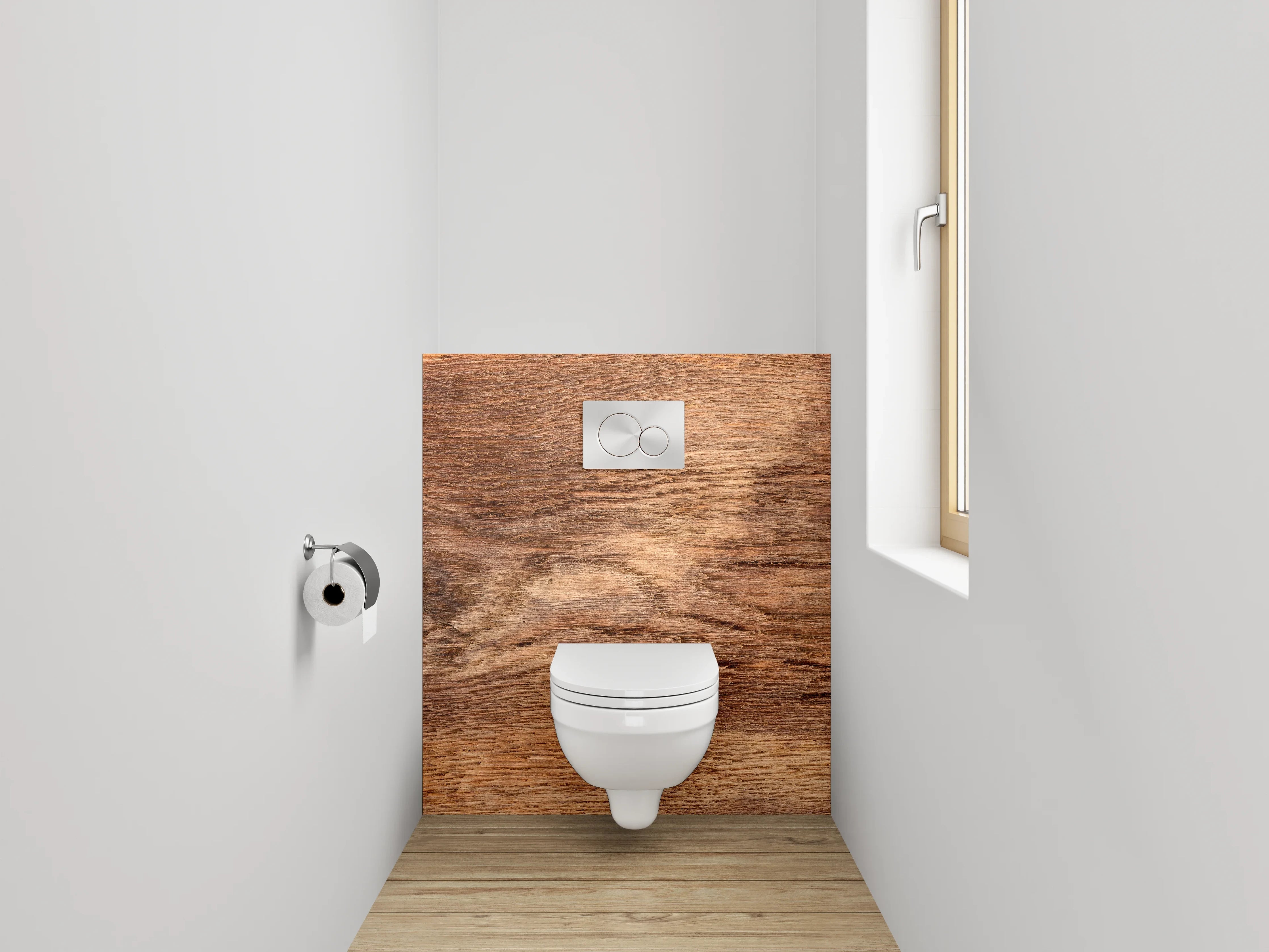WC-Rückwand - Rustikale Holzoptik – Natur Braun