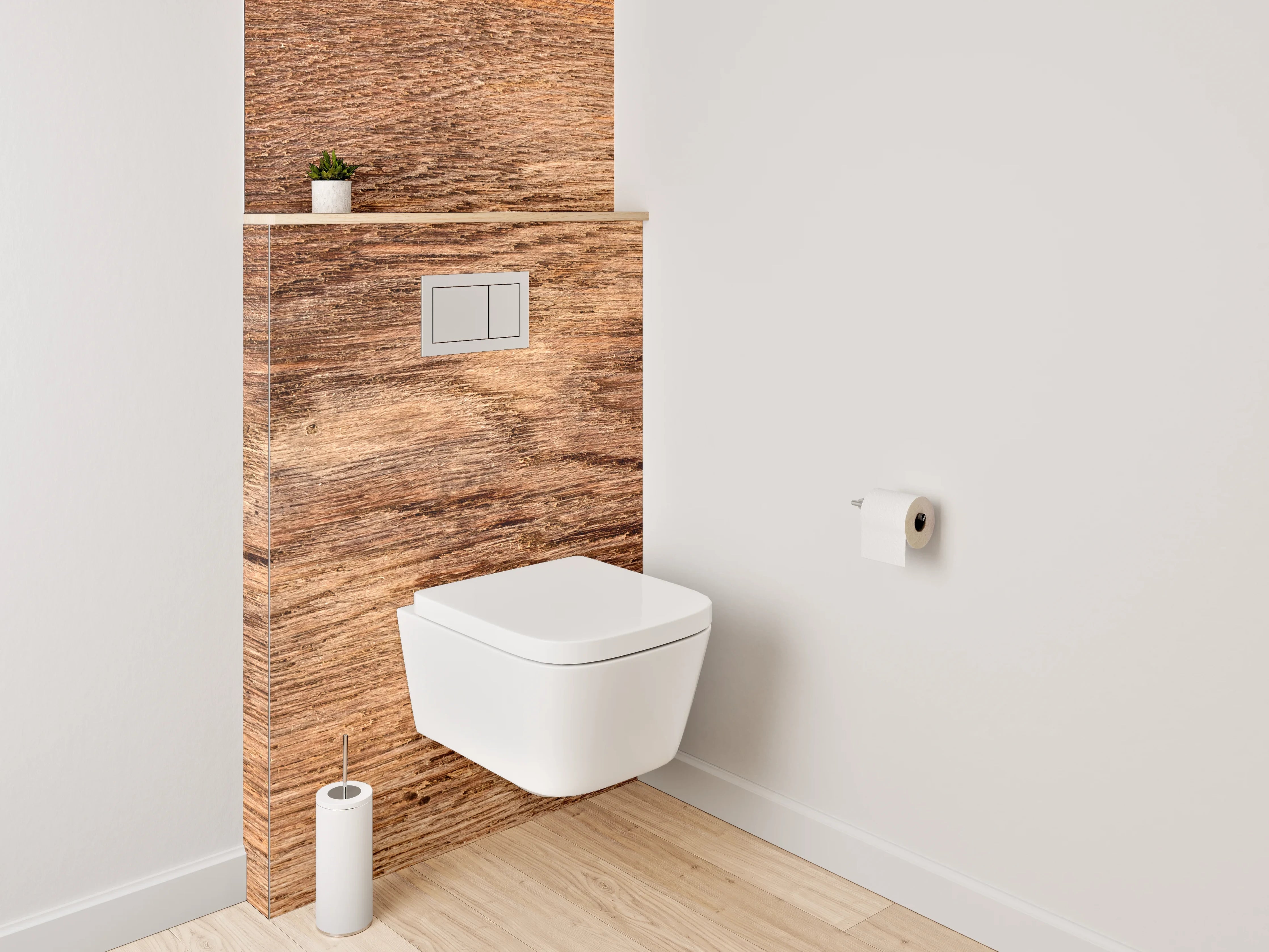WC-Rückwand - Rustikale Holzoptik – Natur Braun