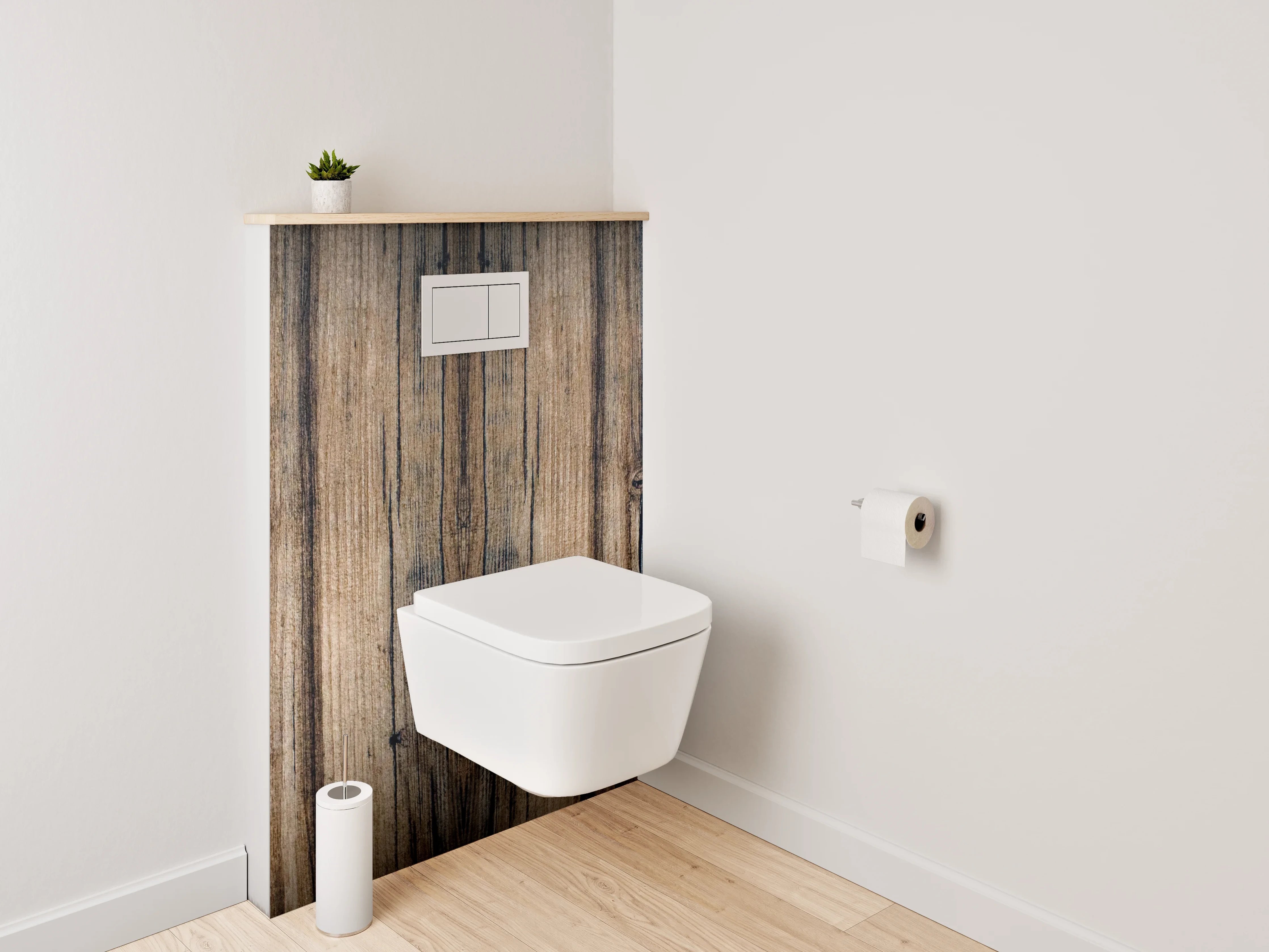 WC-Rückwand - Rustikale Holzoptik für Dein Badezimmer