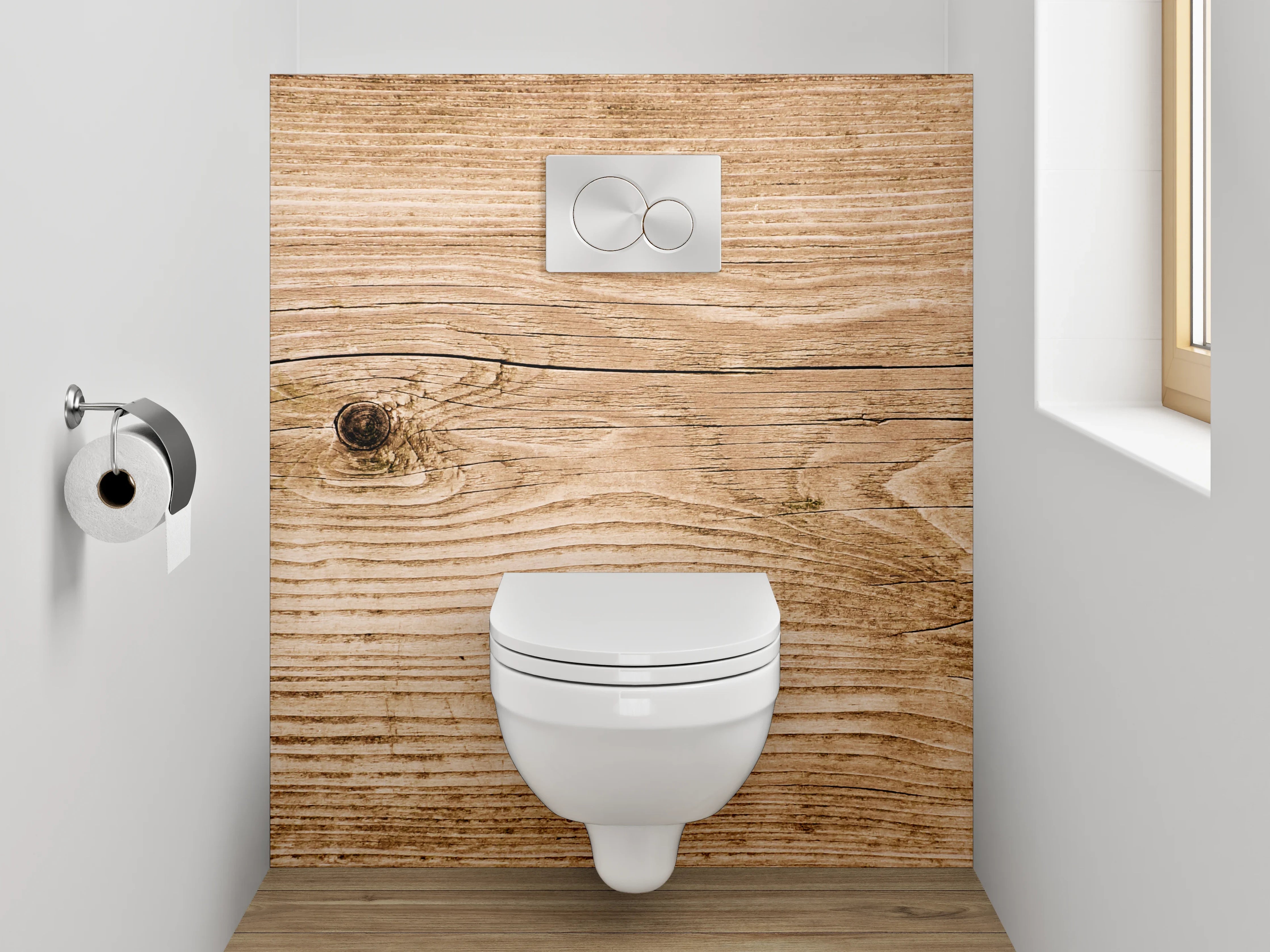 WC-Rückwand - Rustikale Holzstruktur Braun