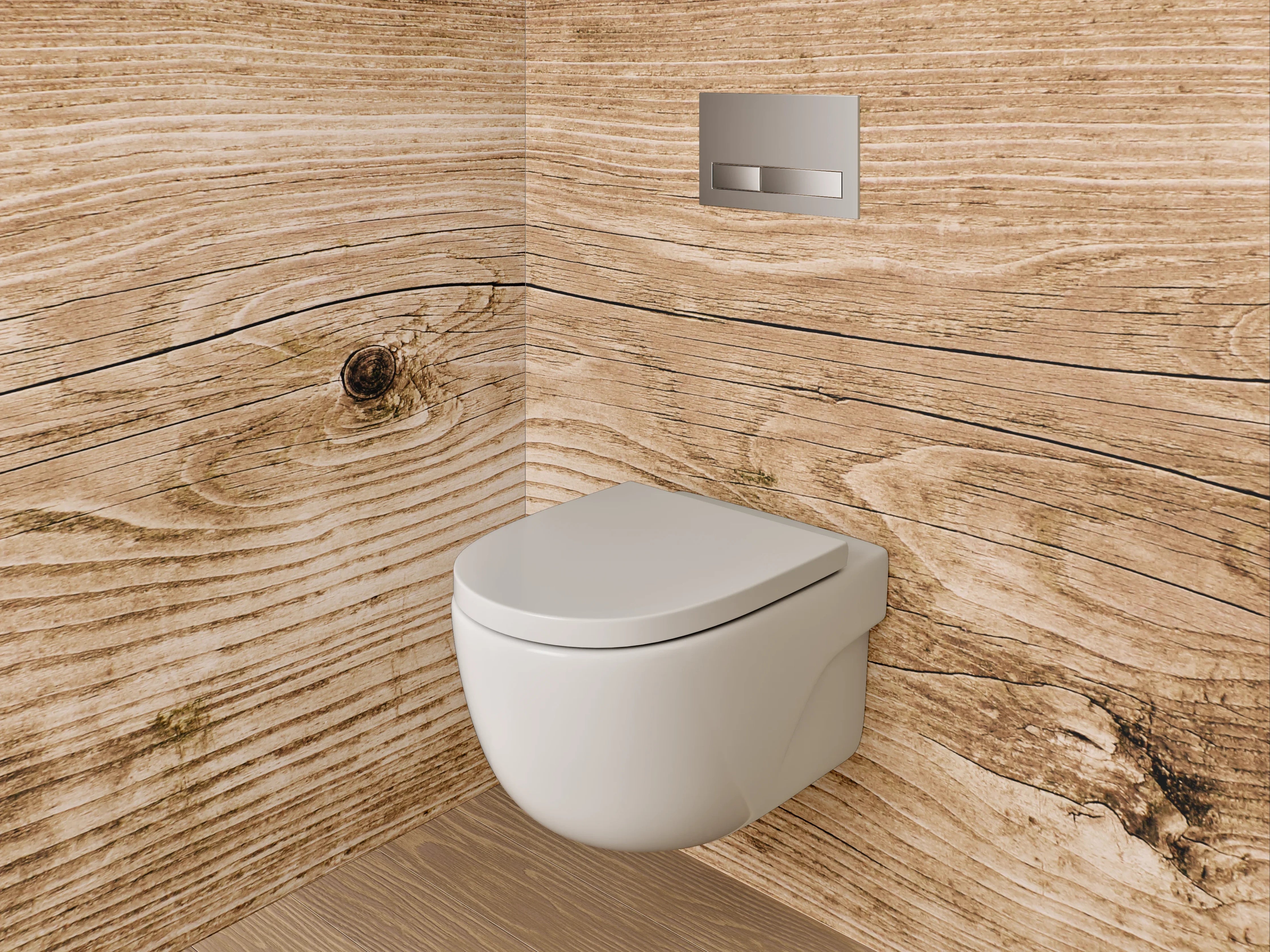 WC-Rückwand - Rustikale Holzstruktur Braun