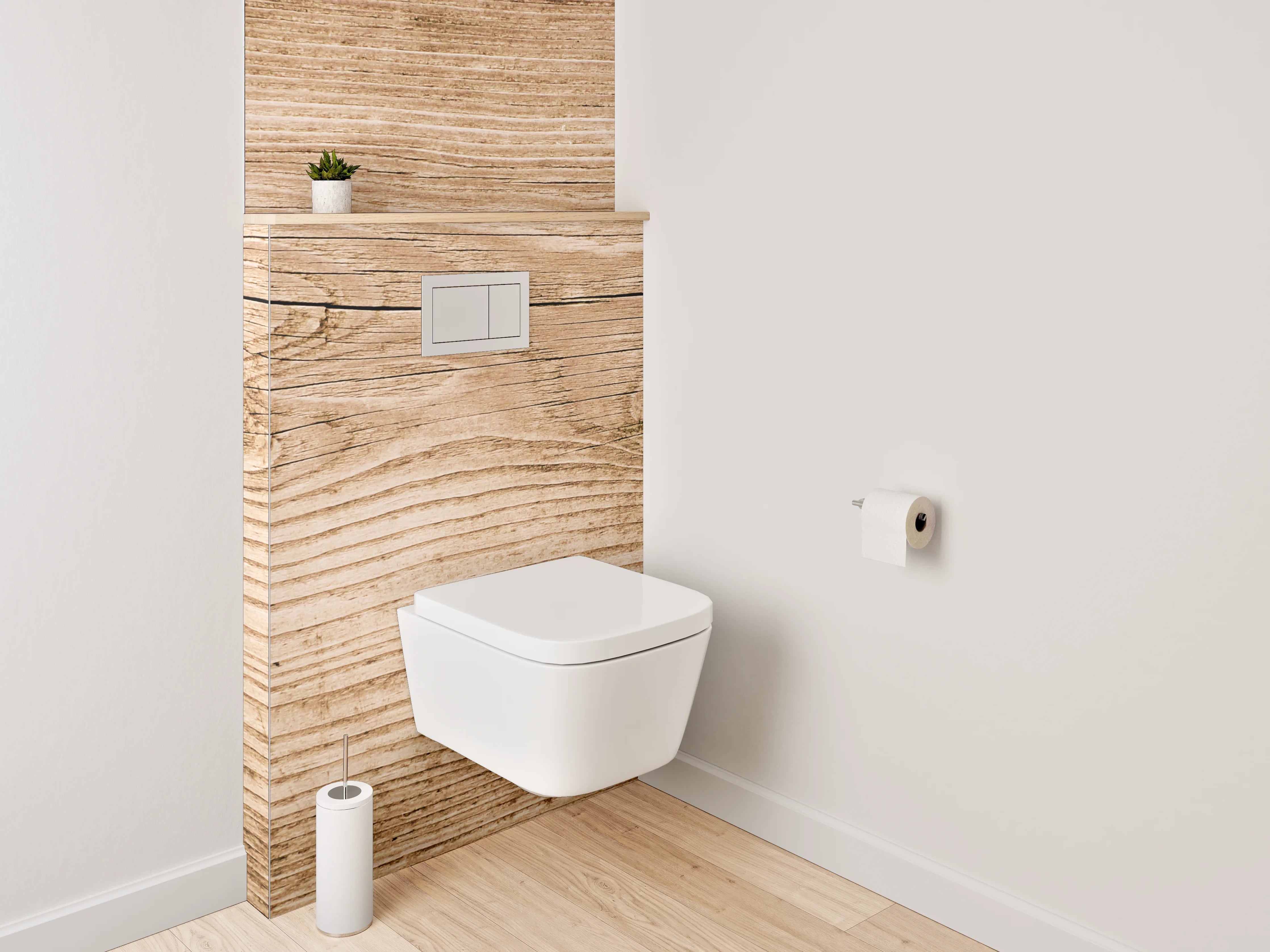 WC-Rückwand - Rustikale Holzstruktur Braun