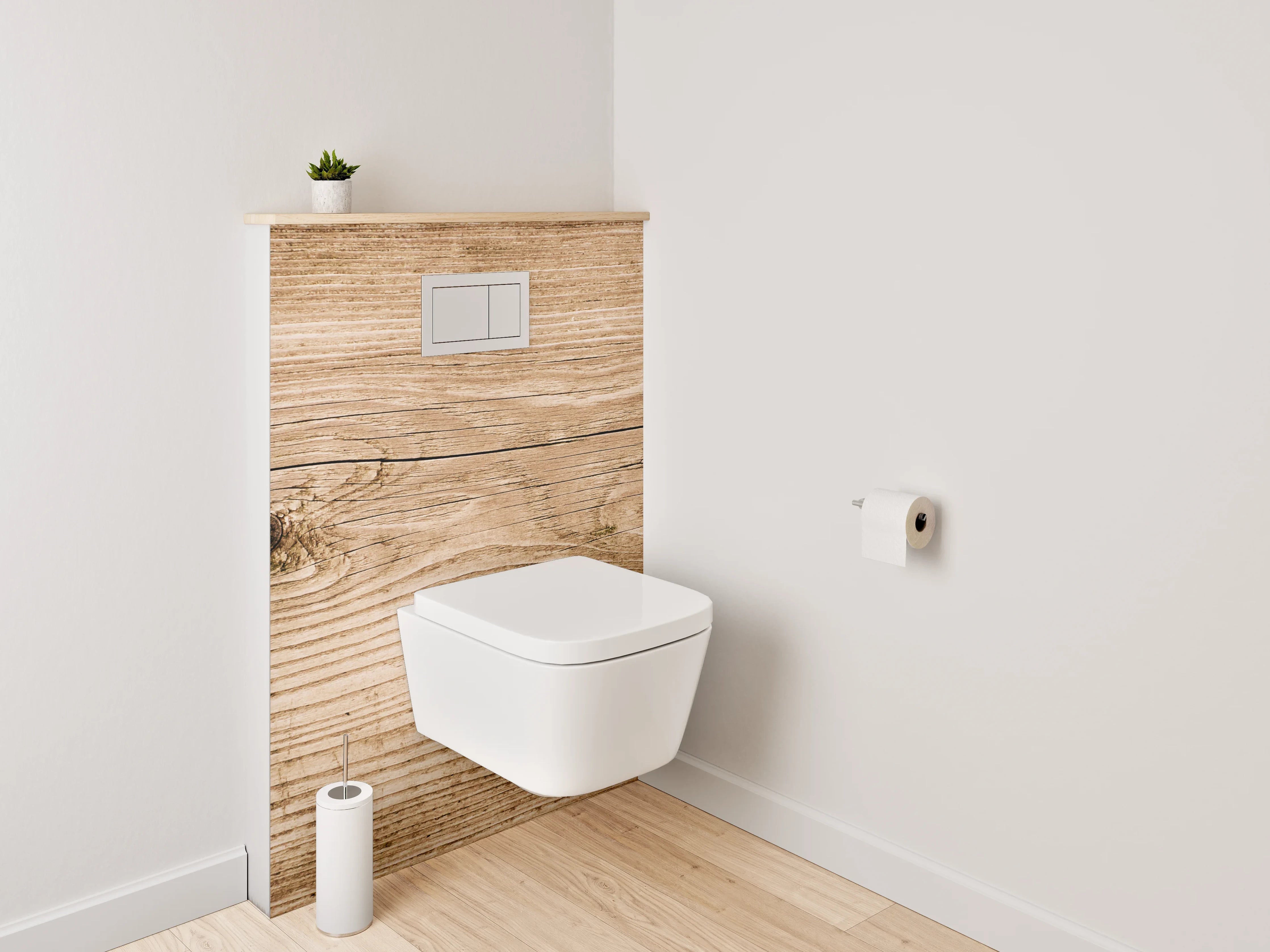 WC-Rückwand - Rustikale Holzstruktur Braun