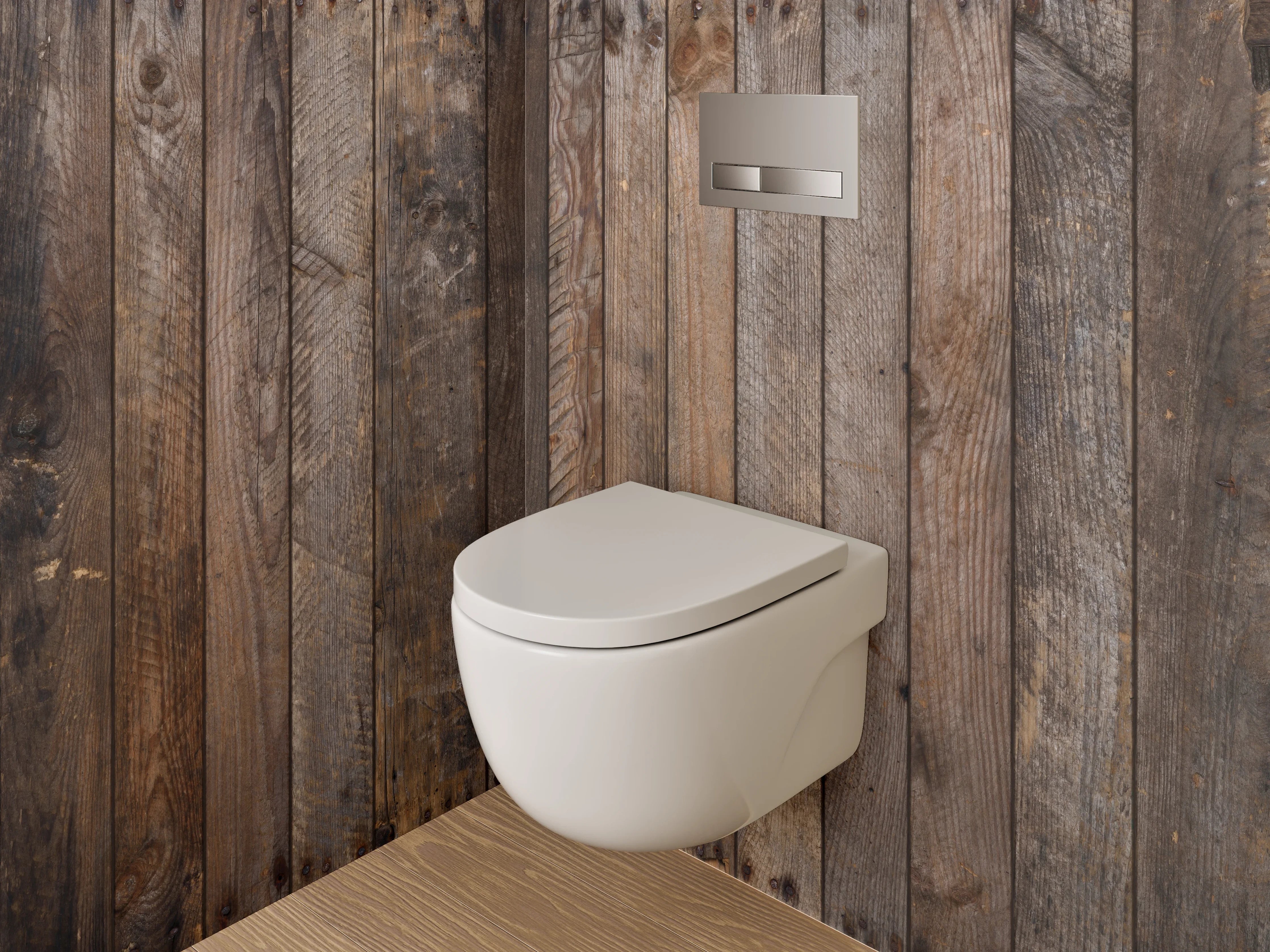 WC-Rückwand - Rustikale Holzwand mit Naturfarben