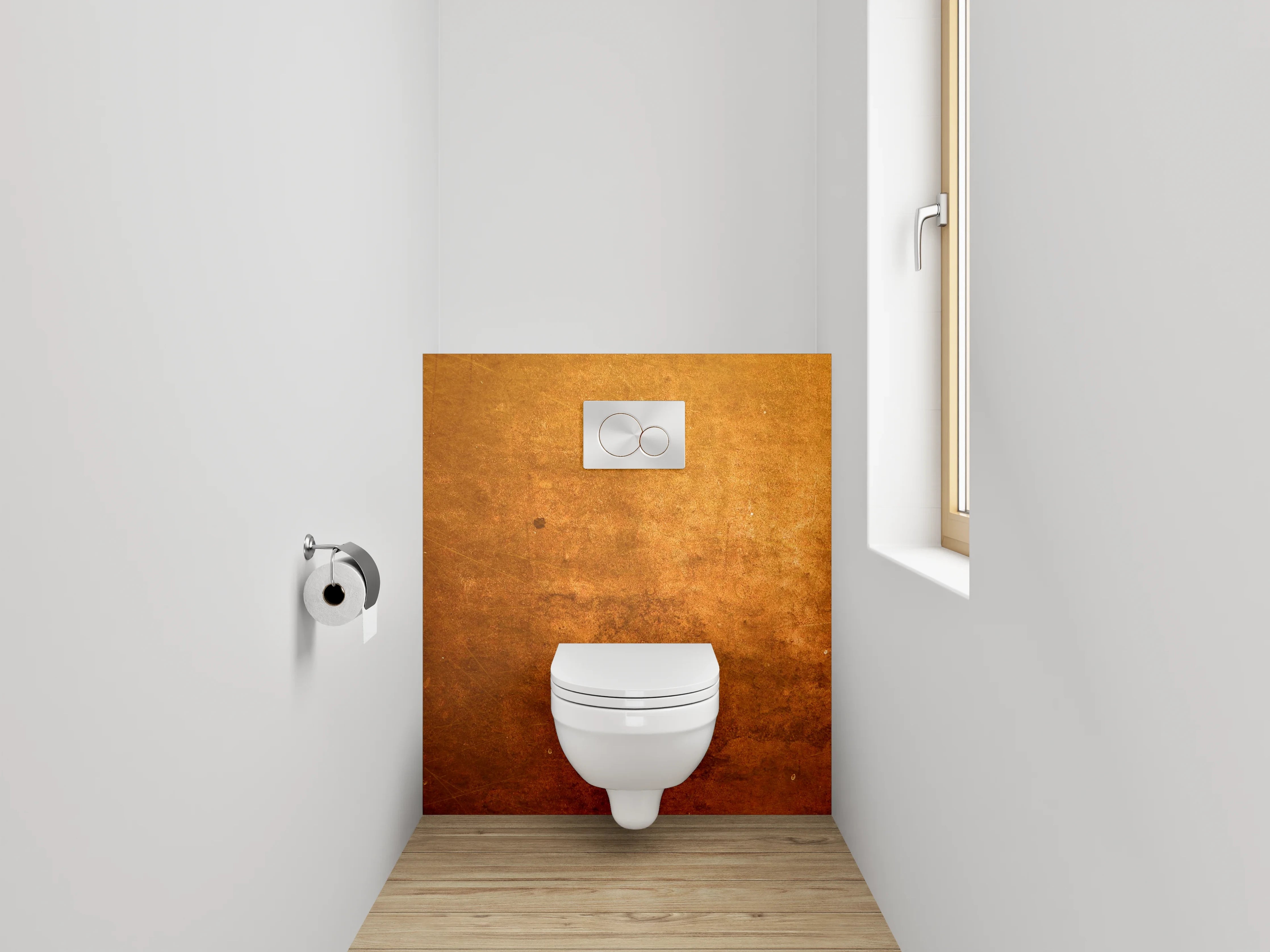 WC-Rückwand - Rustikale Kupferstruktur Tapete