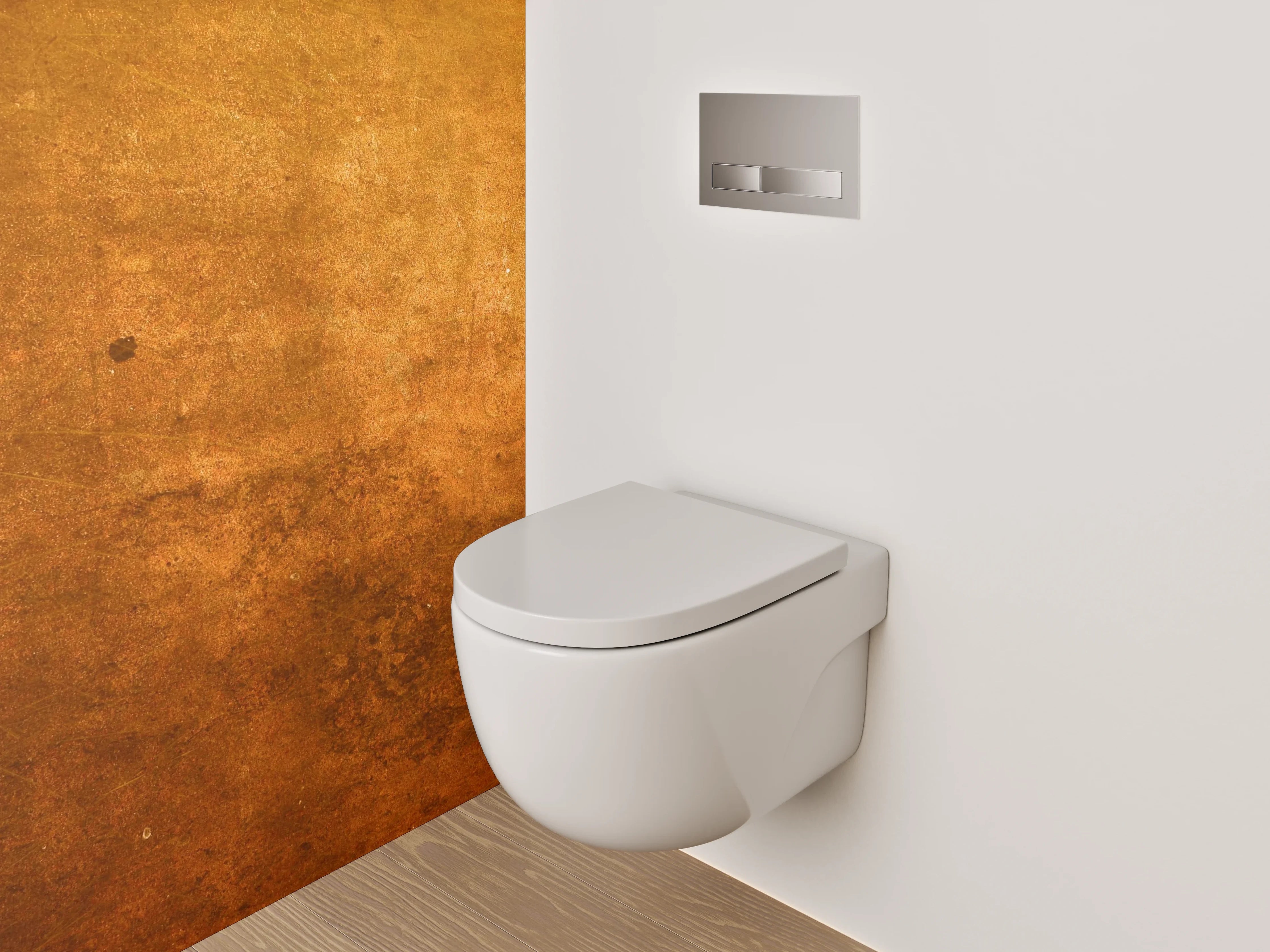 WC-Rückwand - Rustikale Kupferstruktur Tapete