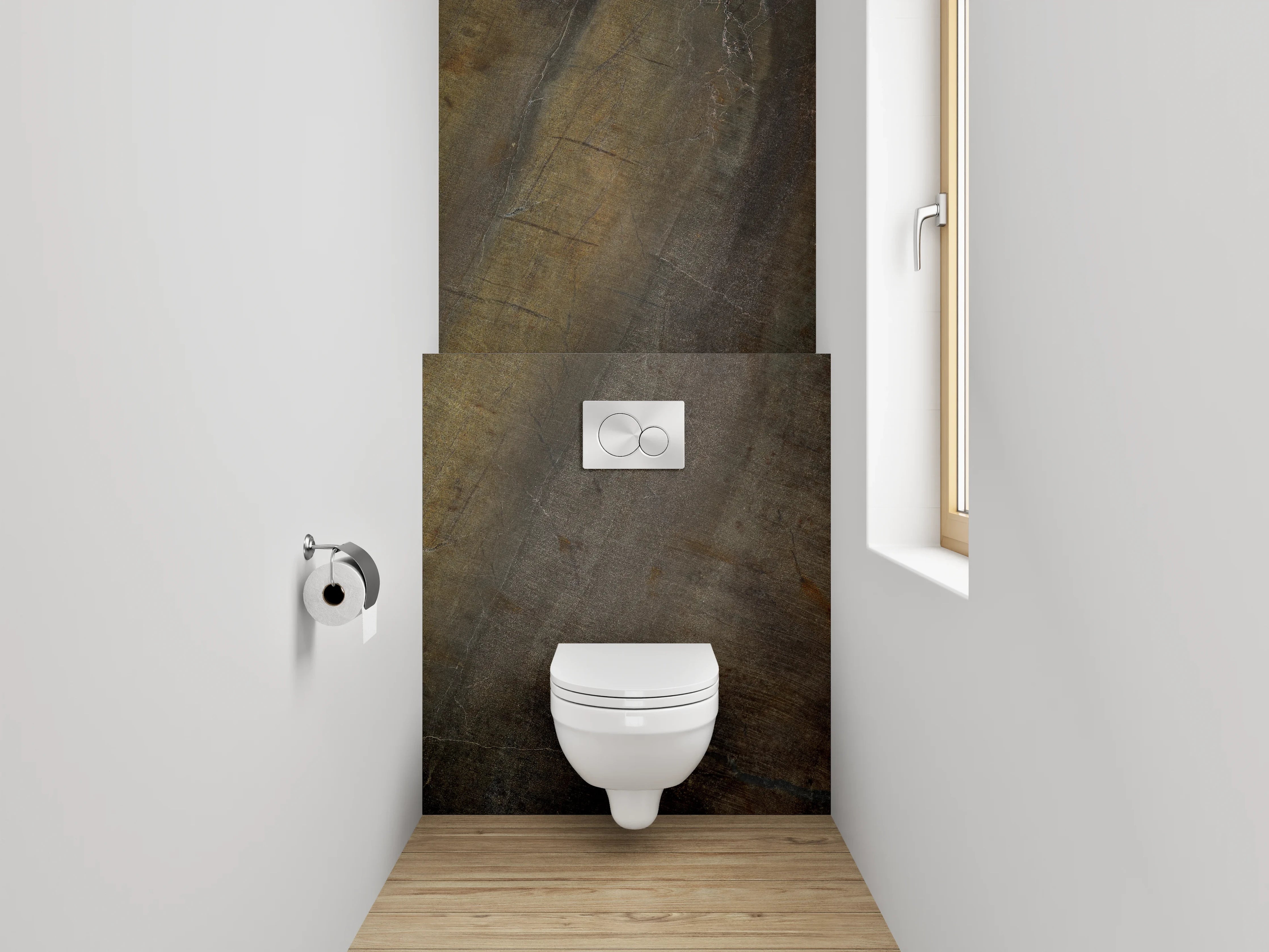 WC-Rückwand - Rustikale Schieferoptik Braun Grau