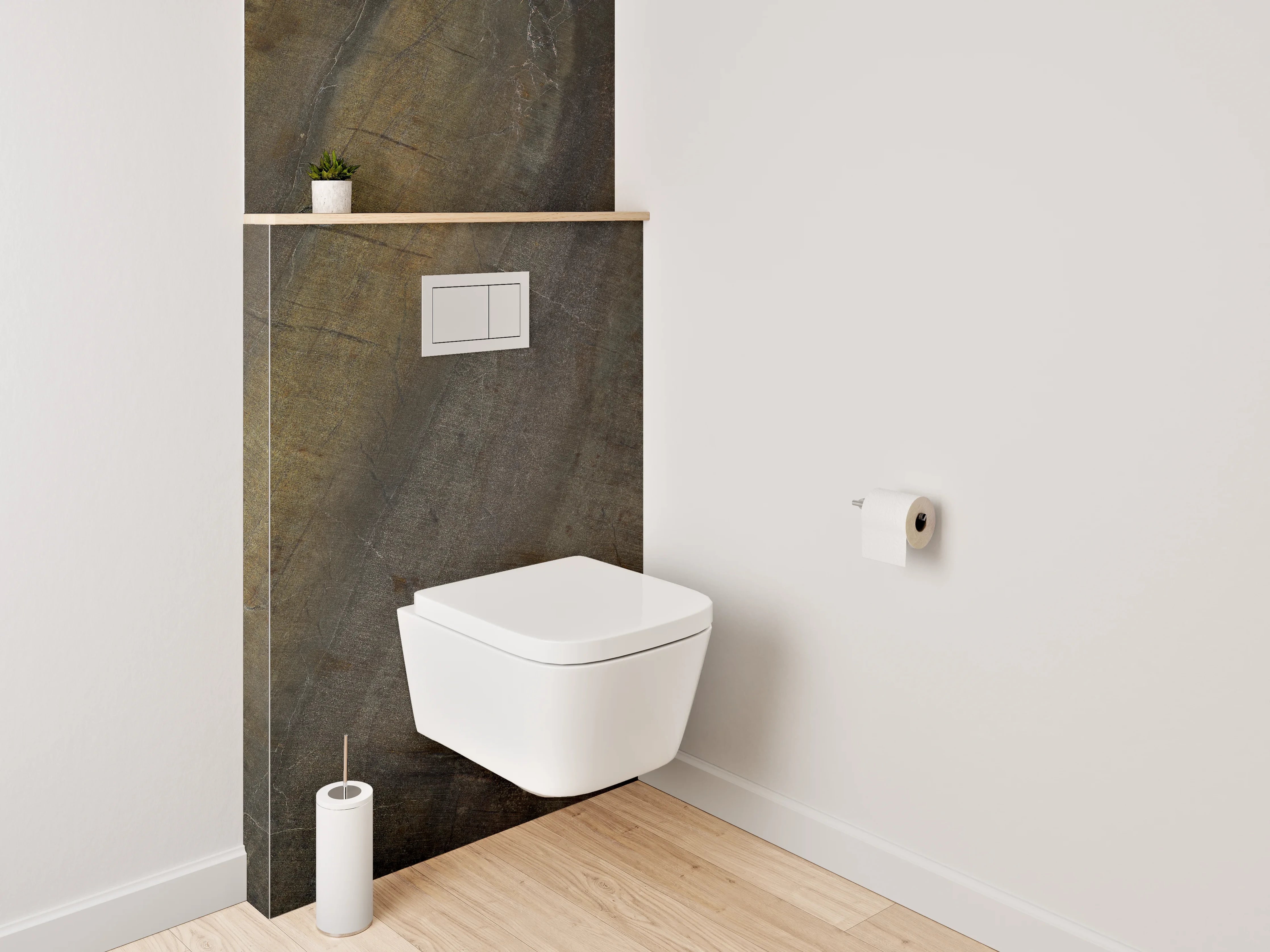 WC-Rückwand - Rustikale Schieferoptik Braun Grau