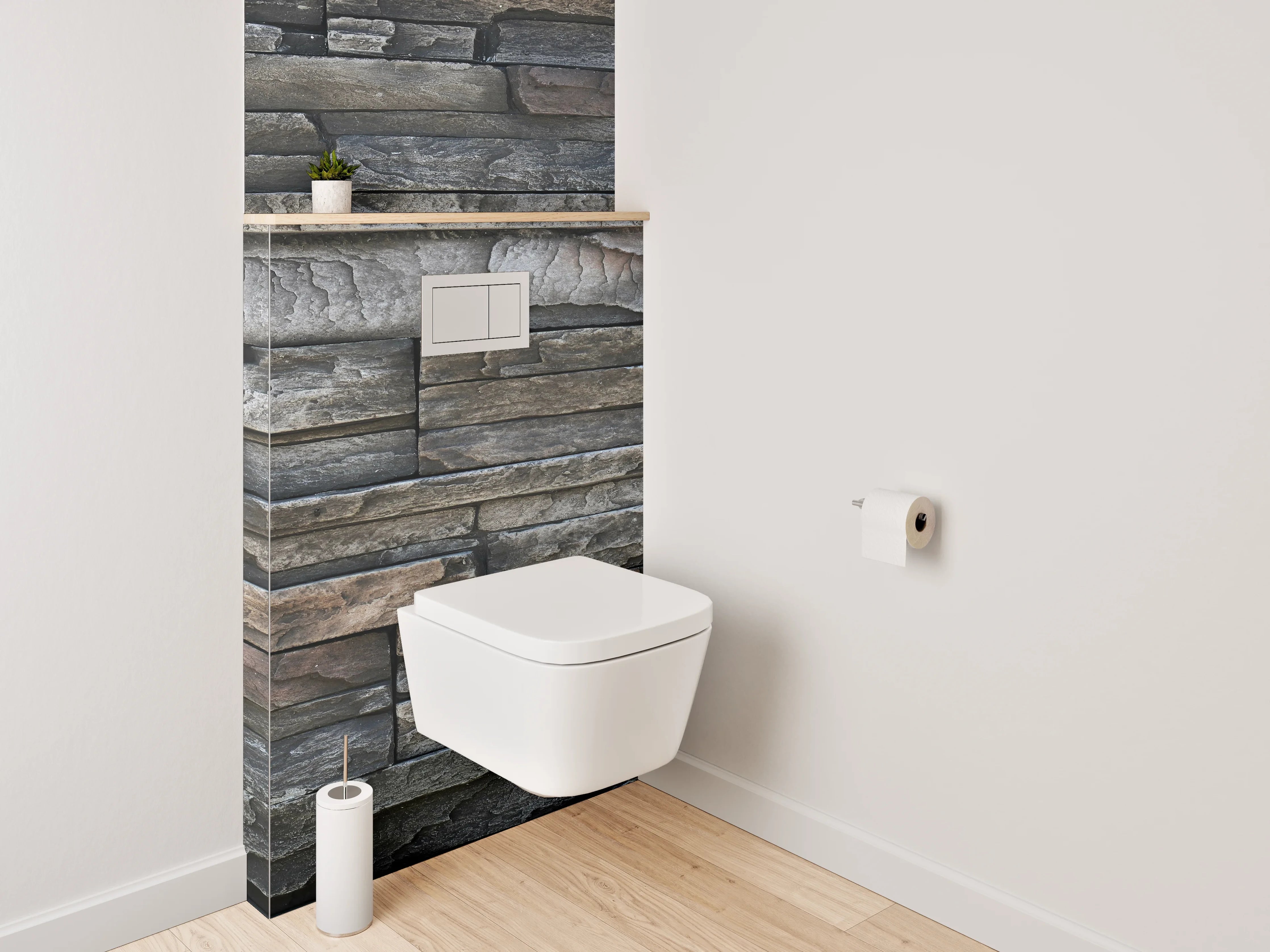 WC-Rückwand - Rustikale Schieferstein-Optik Wandverkleidung