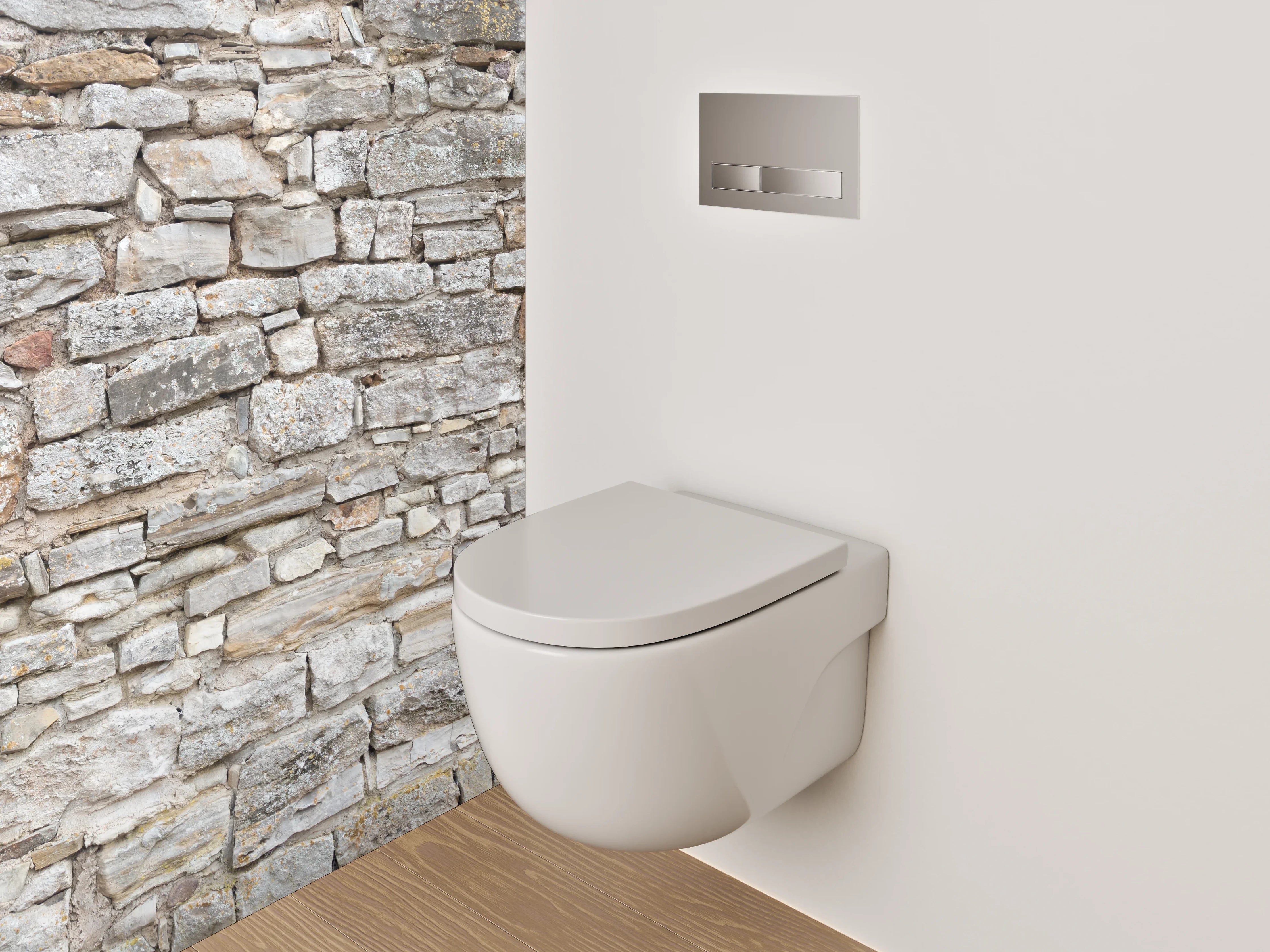 WC-Rückwand - Rustikale Steinwand Naturstein Optik