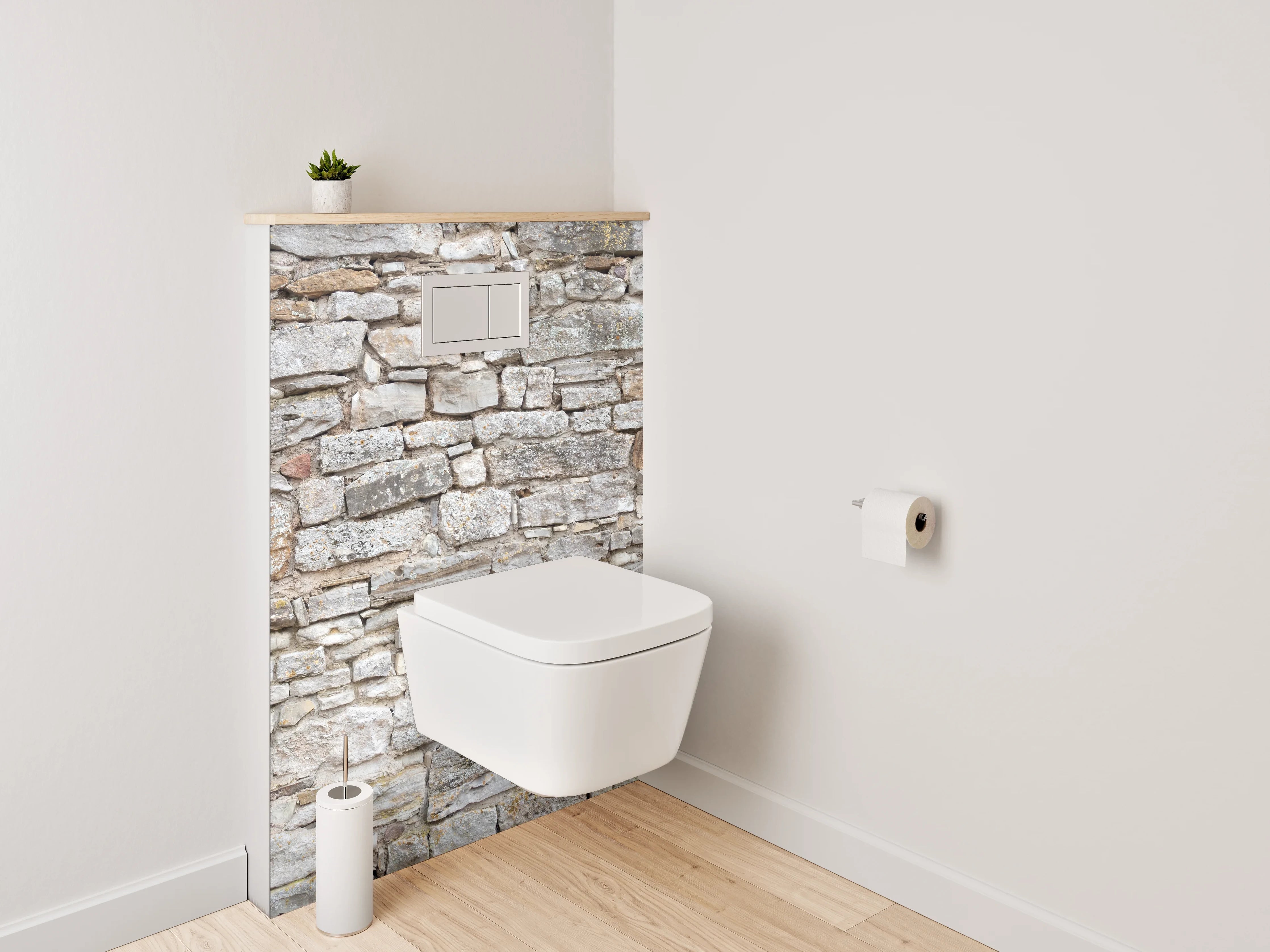 WC-Rückwand - Rustikale Steinwand Naturstein Optik