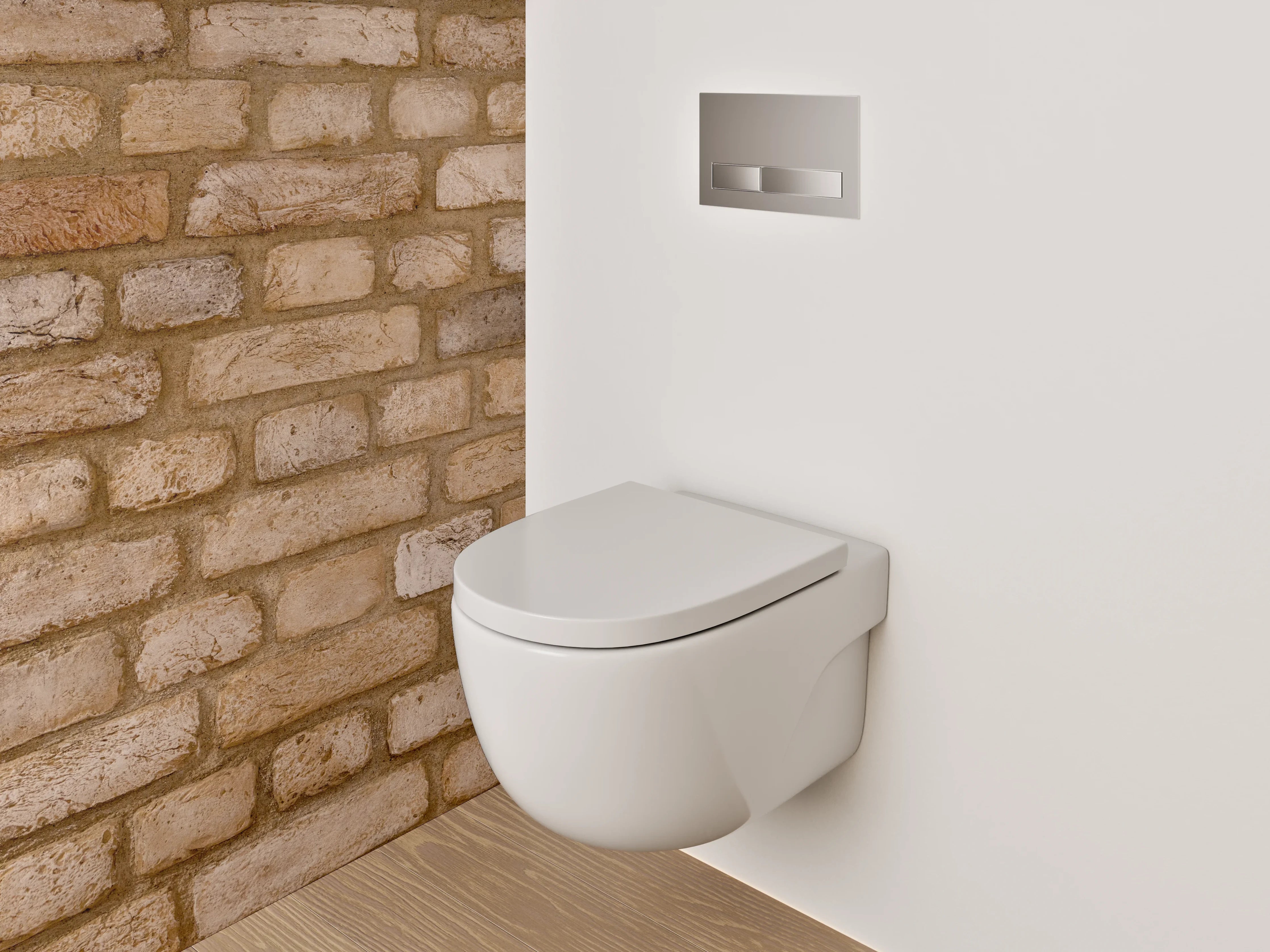 WC-Rückwand - Rustikale Ziegelsteinwand für moderne Akzente