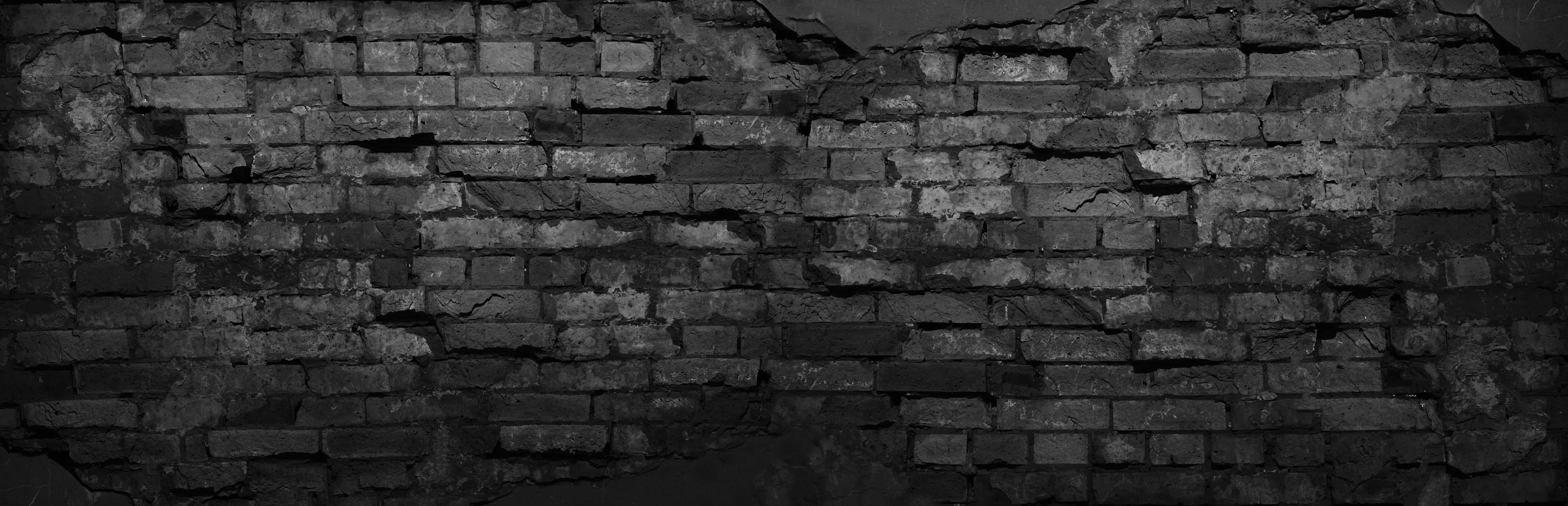 WC-Rückwand-Rustikale Ziegelwand in Schwarz-Grau-Optik